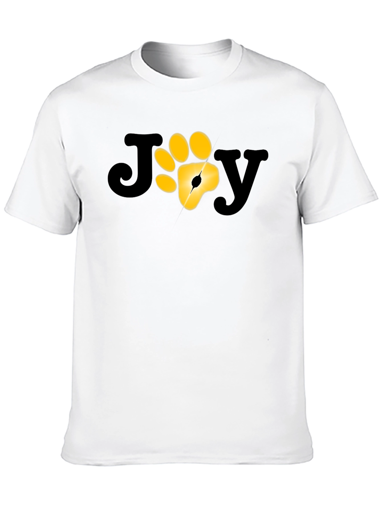 Camiseta Negra JOY con Huella de Pata Dorada