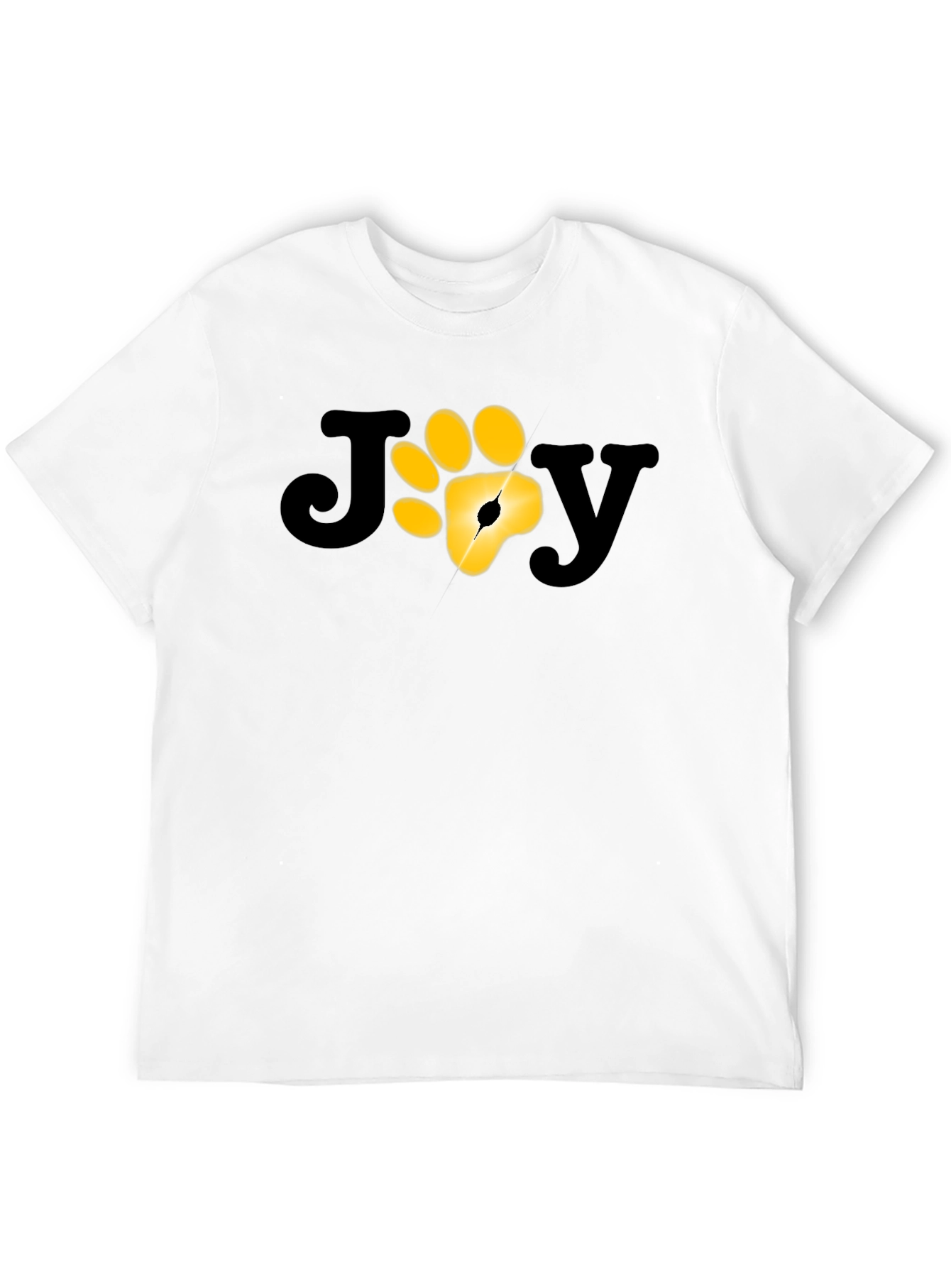 Camiseta Negra JOY con Huella de Pata Dorada