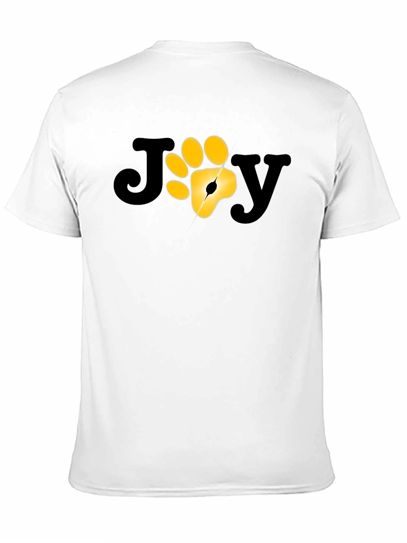 Camiseta Negra JOY con Huella de Pata Dorada