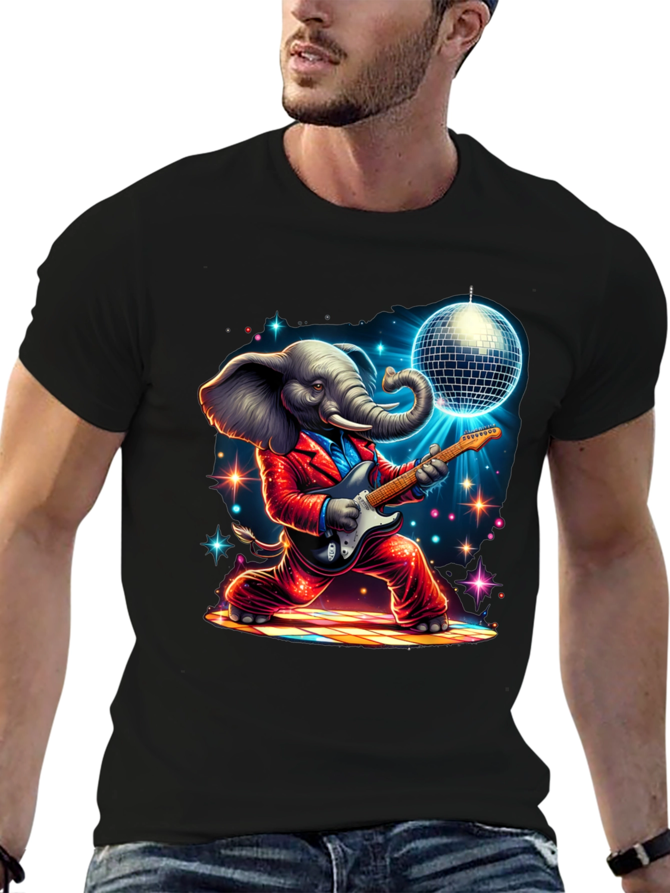 Camiseta Elefante Rockero Disco