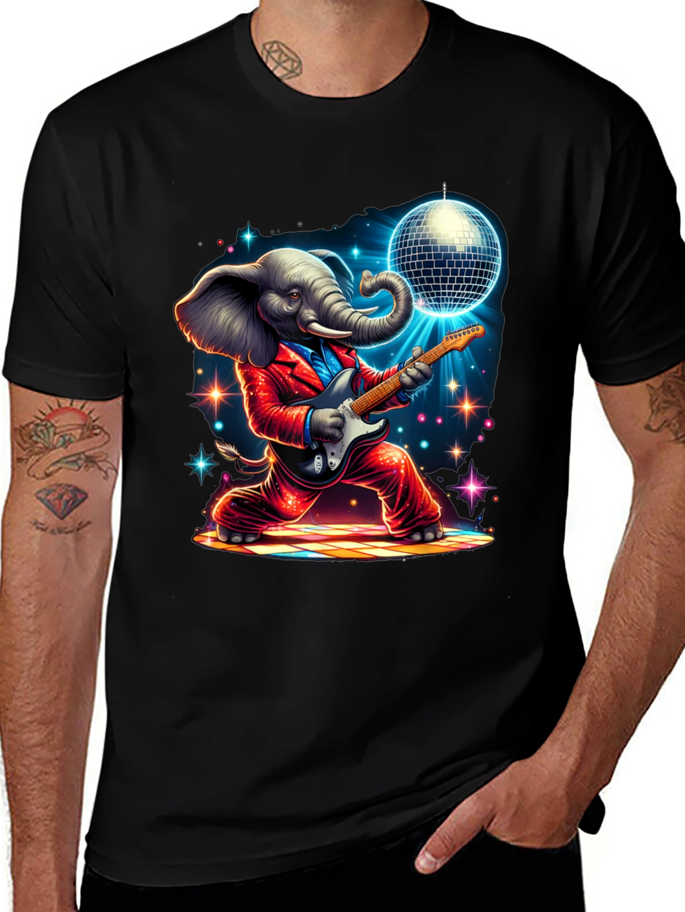 Camiseta Elefante Rockero Disco