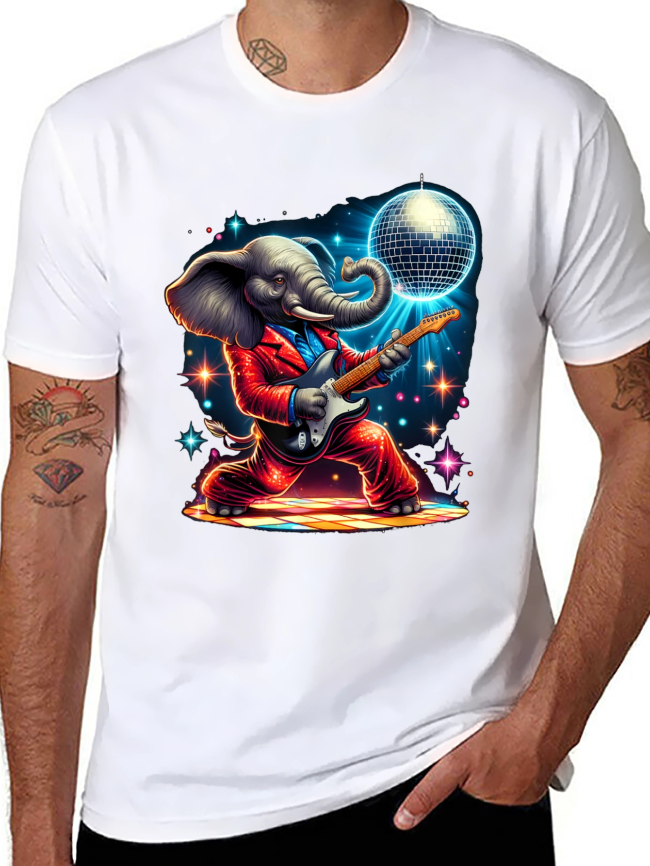 Camiseta Elefante Rockero Disco