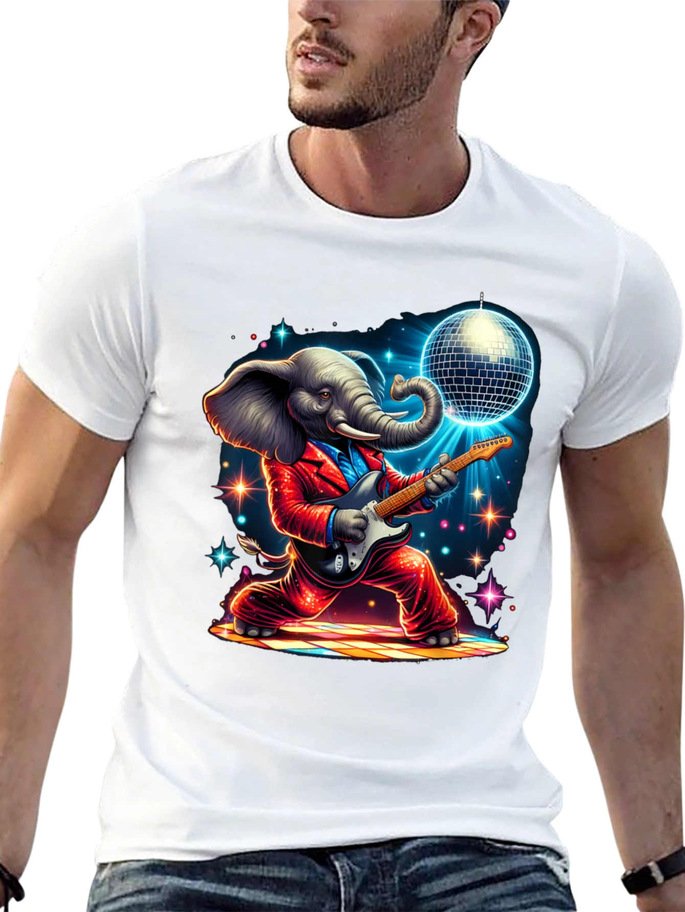 Camiseta Elefante Rockero Disco