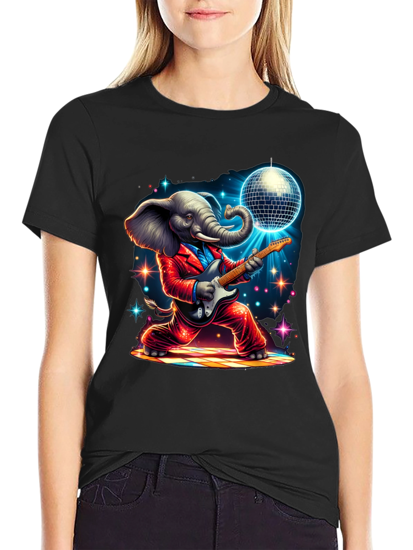 Camiseta Elefante Rockero Disco
