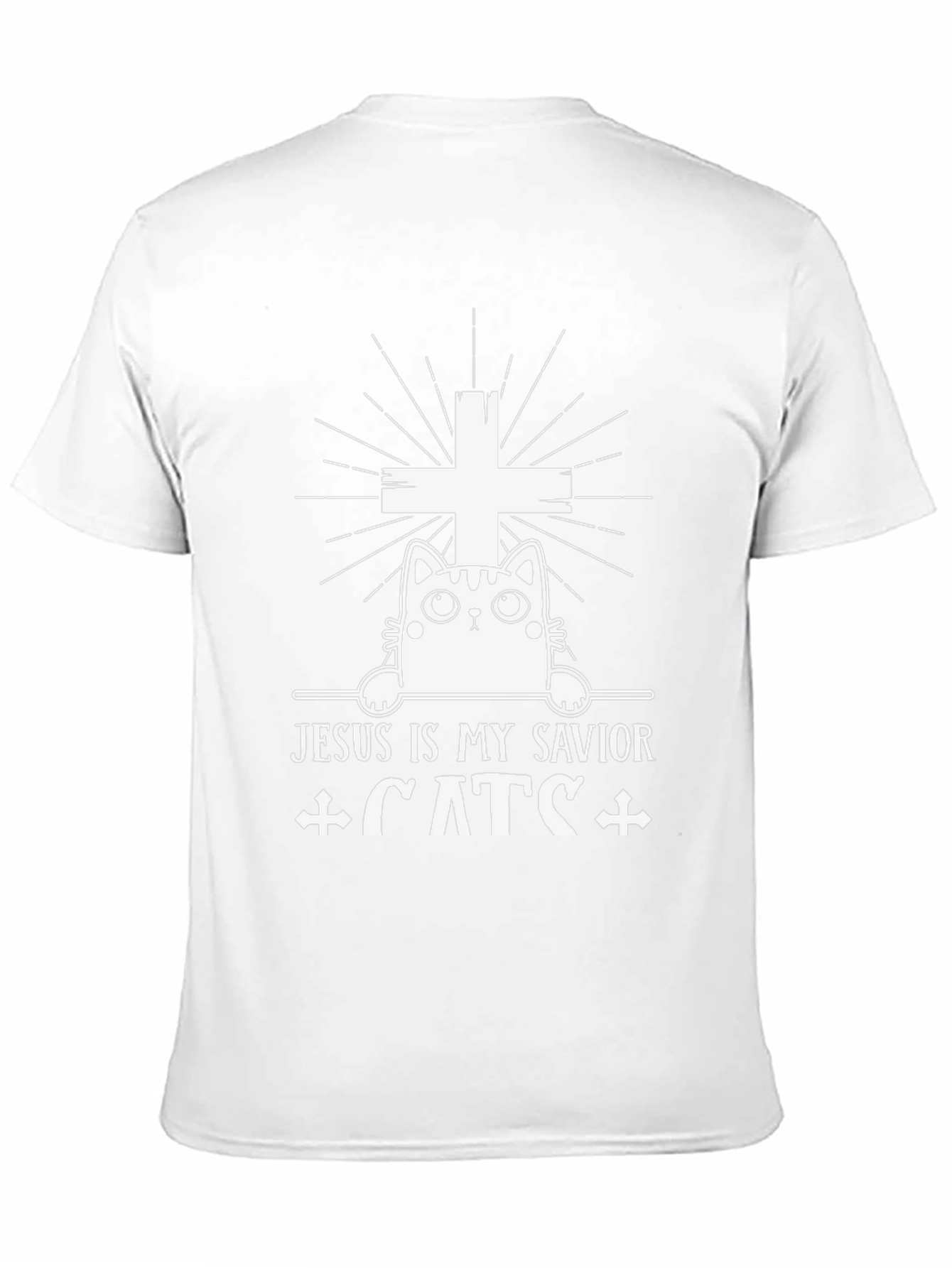 Camiseta Negra Jesús es mi Salvador Gatos