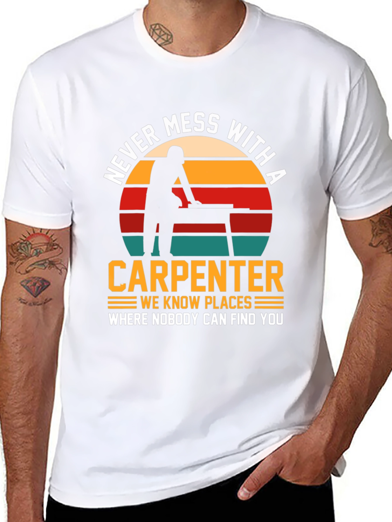 Camiseta Negra: No te Metas con un Carpintero