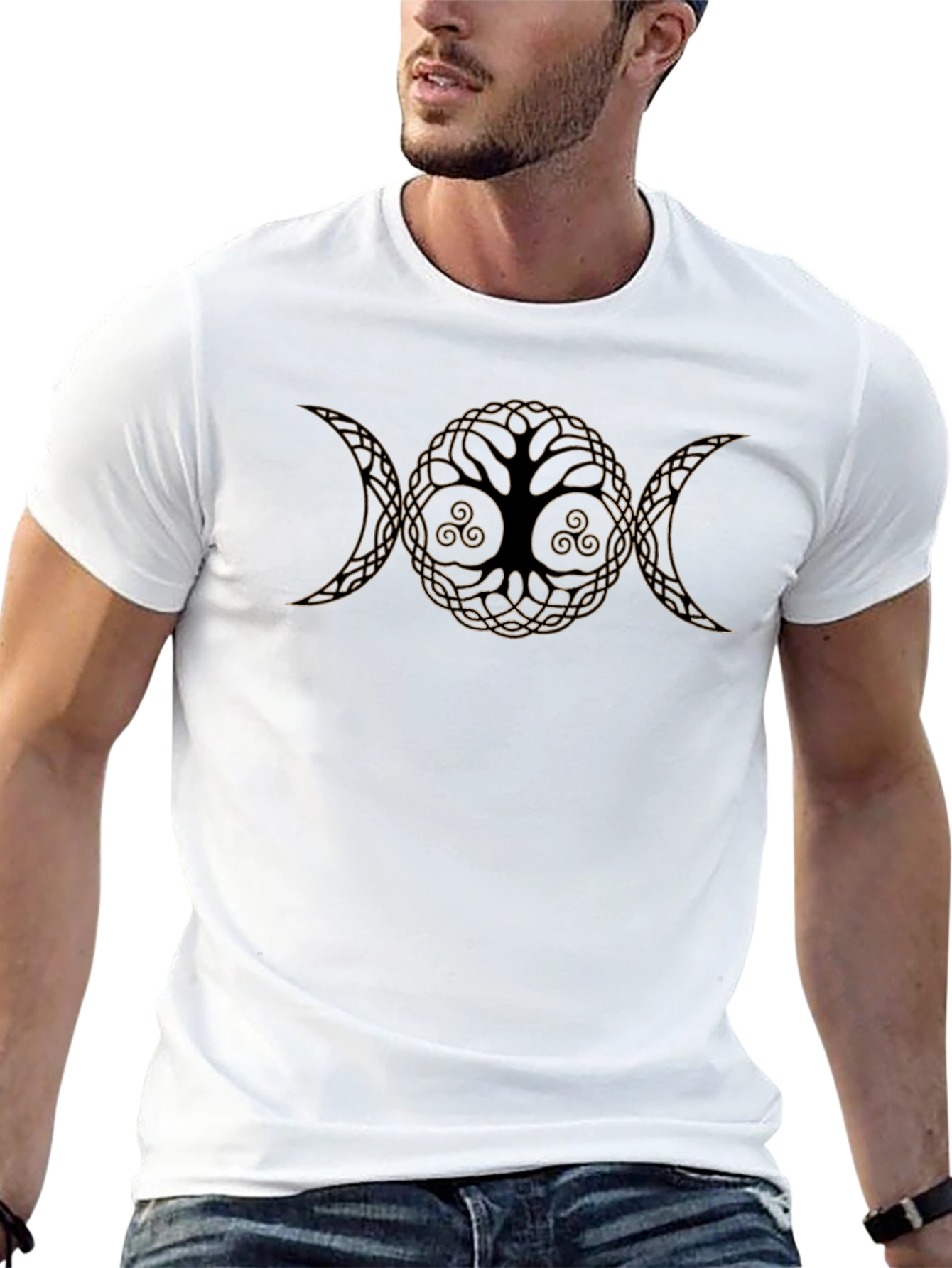 Camiseta Negra Árbol de la Vida Triple Diosa