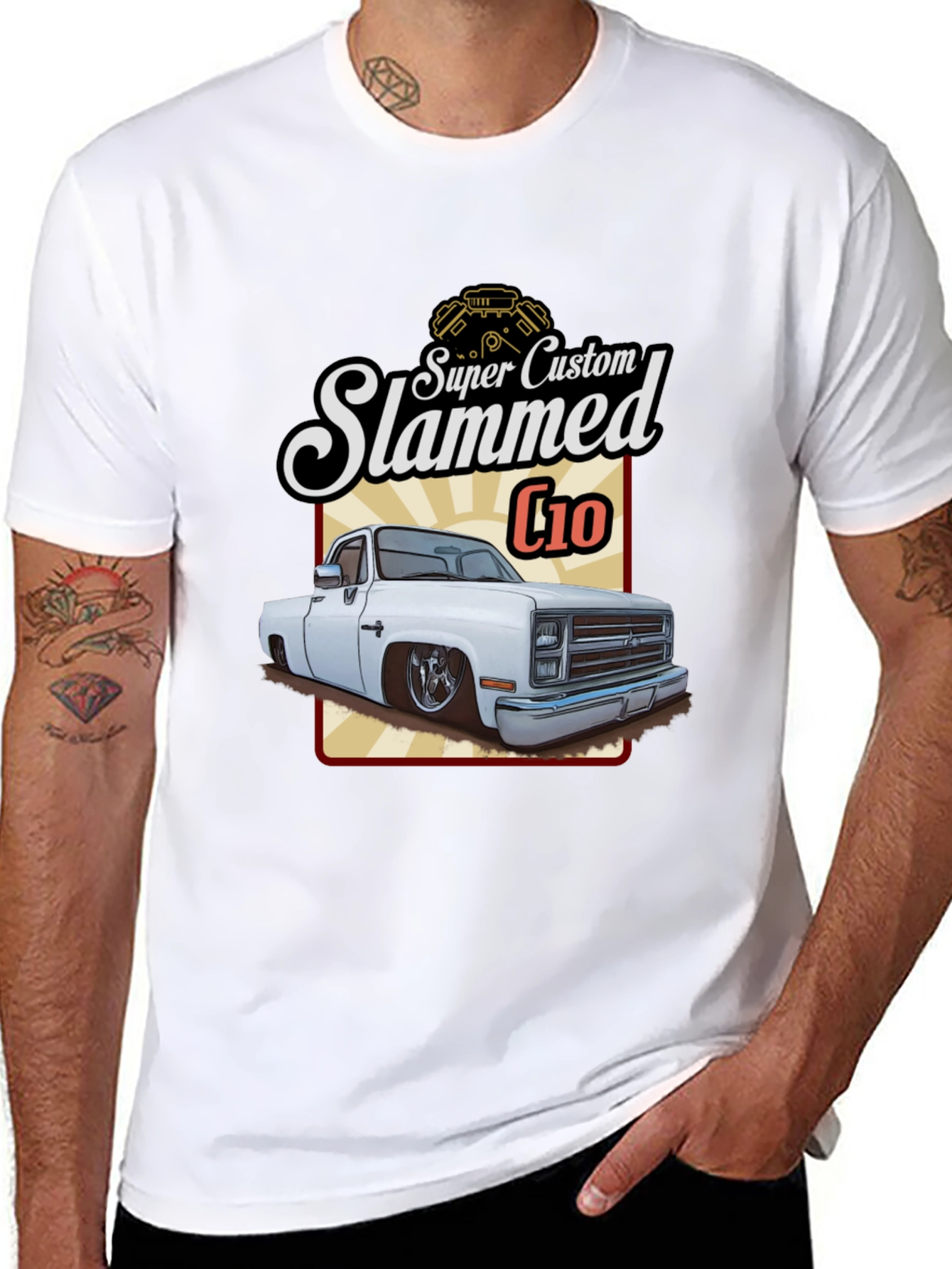 Camiseta Negra C10 Slammed Super Custom