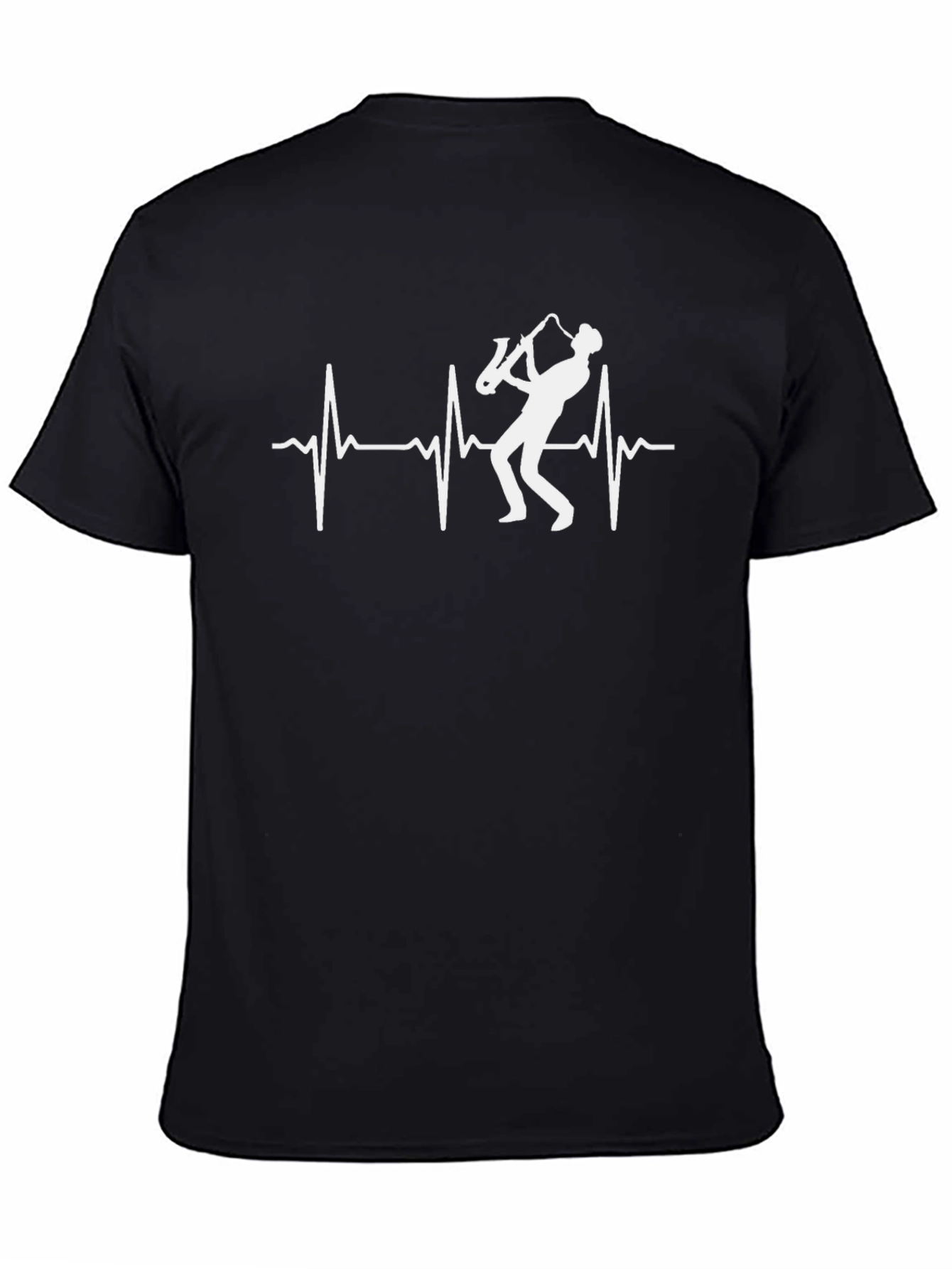 Camiseta Negra Saxofón Pulso Vital