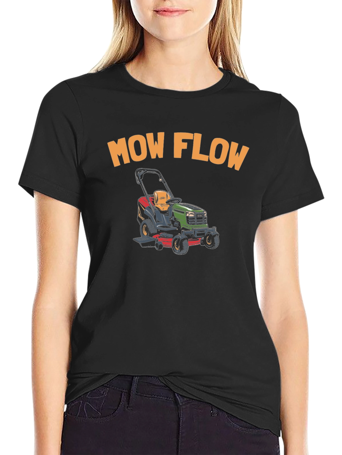 Camiseta Negra Mow Flow para Amantes del Jardín