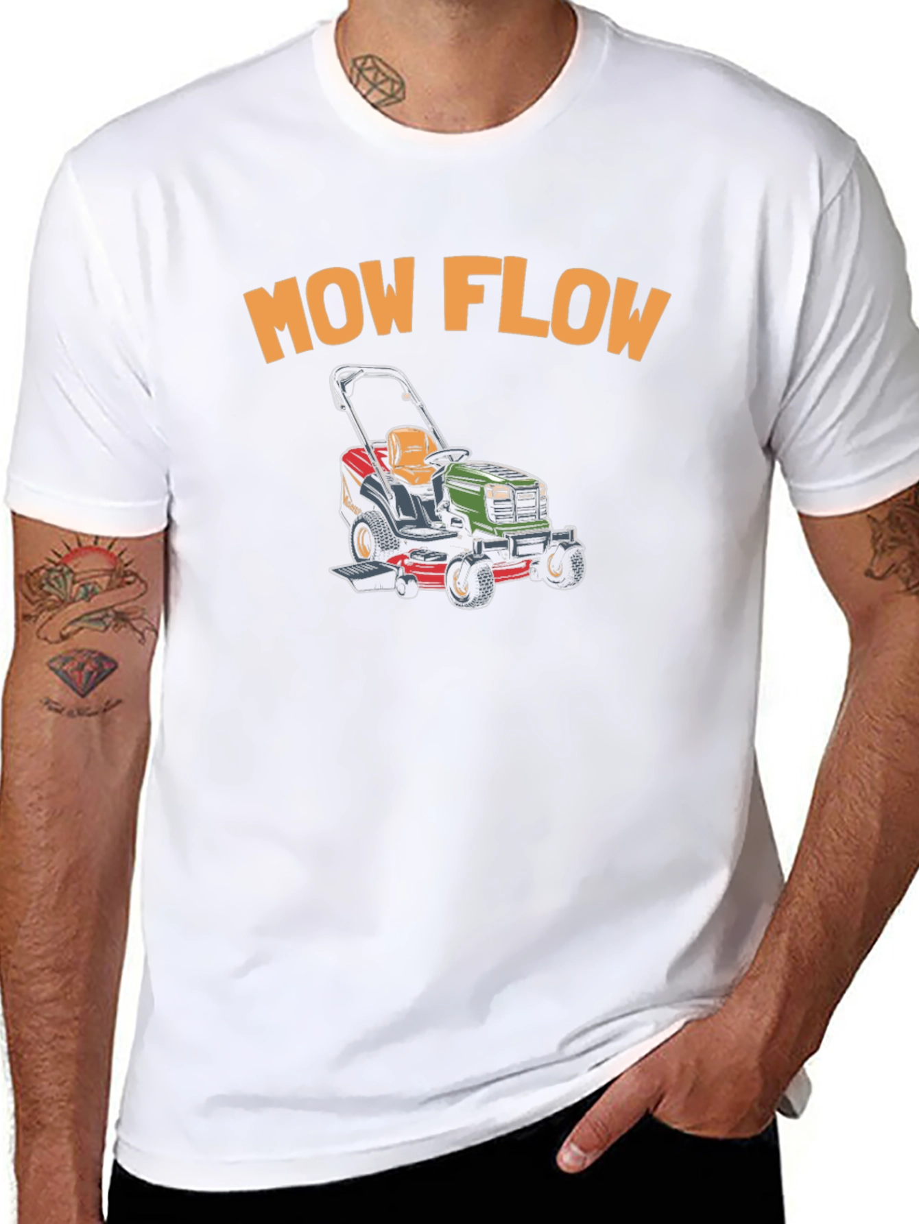 Camiseta Negra Mow Flow para Amantes del Jardín