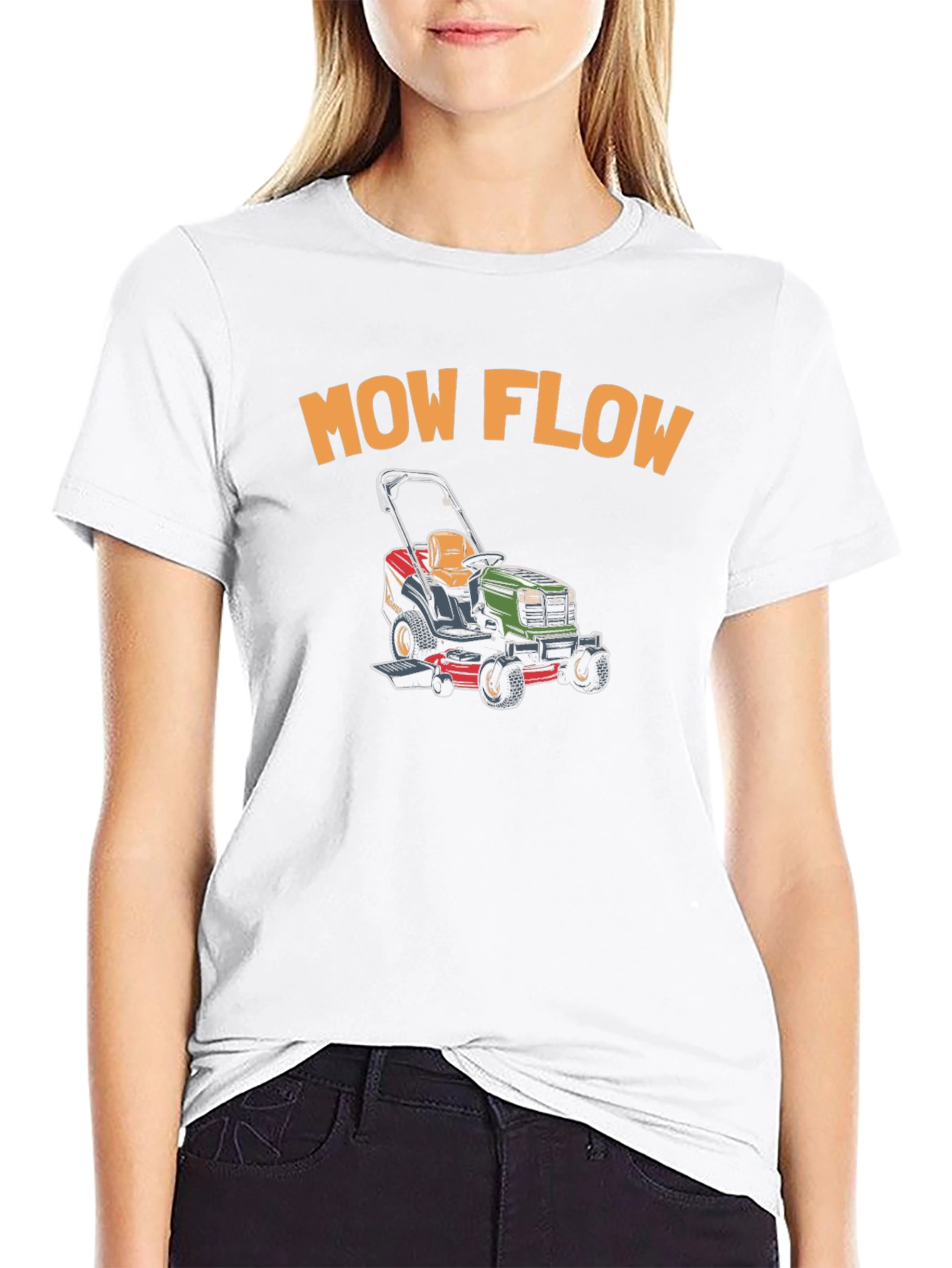 Camiseta Negra Mow Flow para Amantes del Jardín