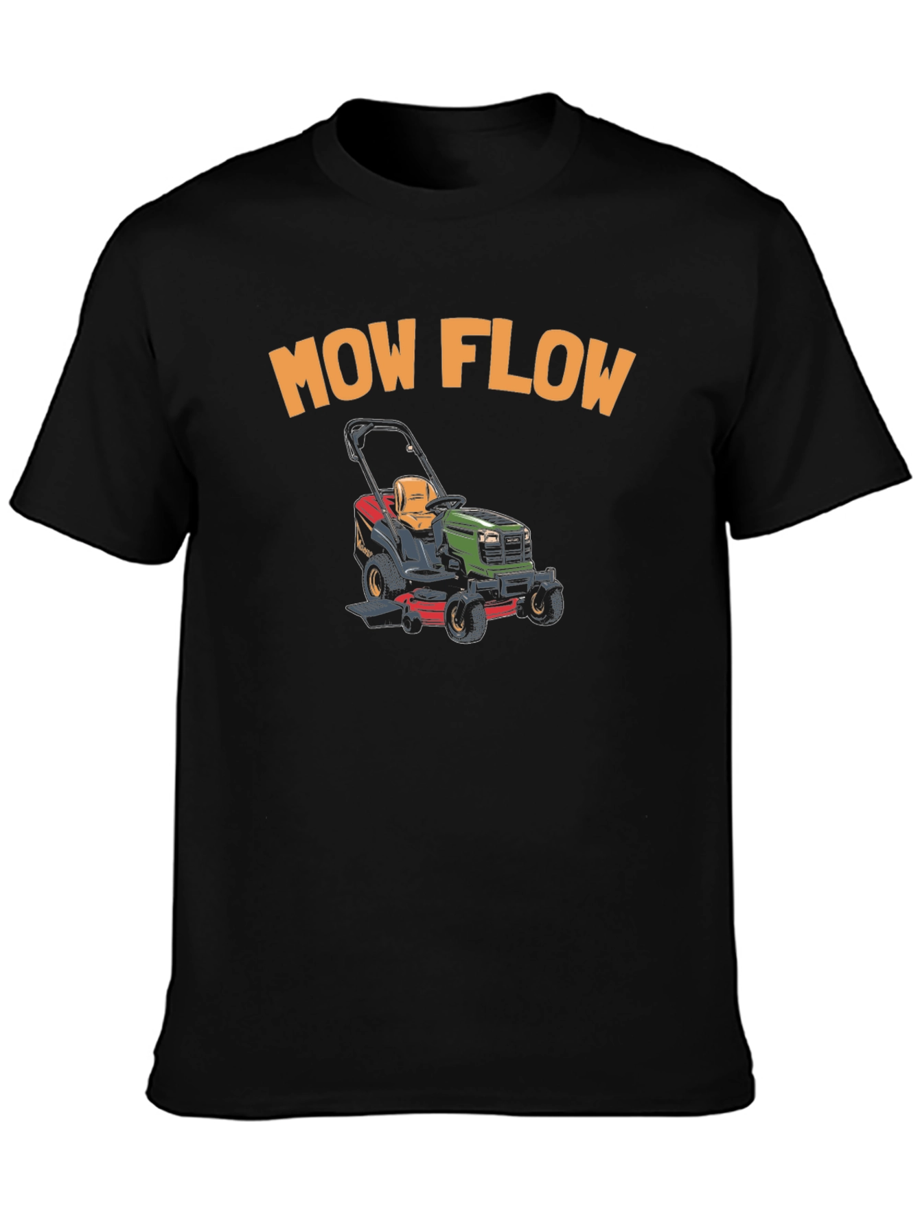 Camiseta Negra Mow Flow para Amantes del Jardín