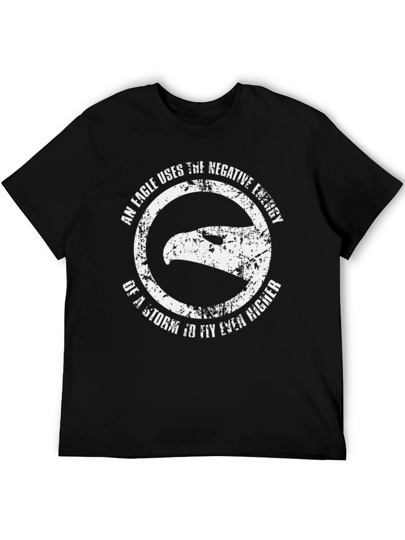 Camiseta Negra con Diseño de Águila Motivacional