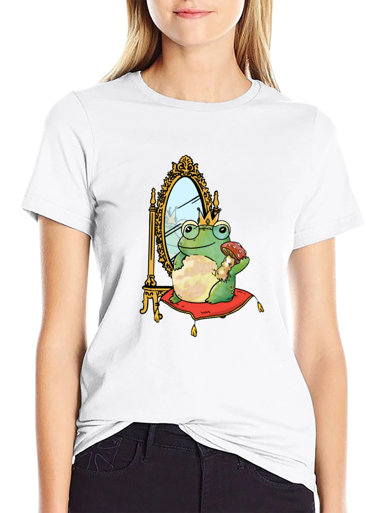 Camiseta Hombre Rana Príncipe Corona Espejo