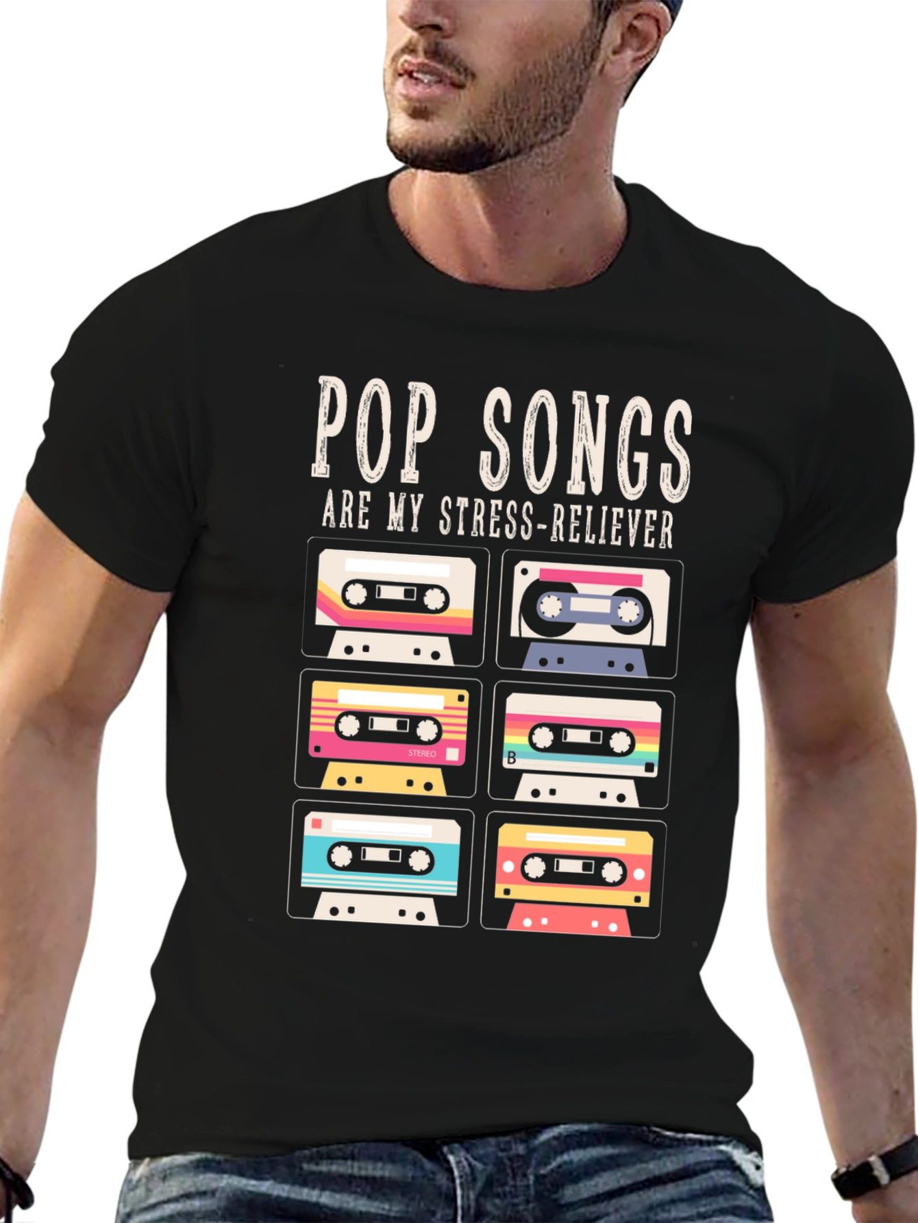 Camiseta Retro Pop Songs Stress-Reliever