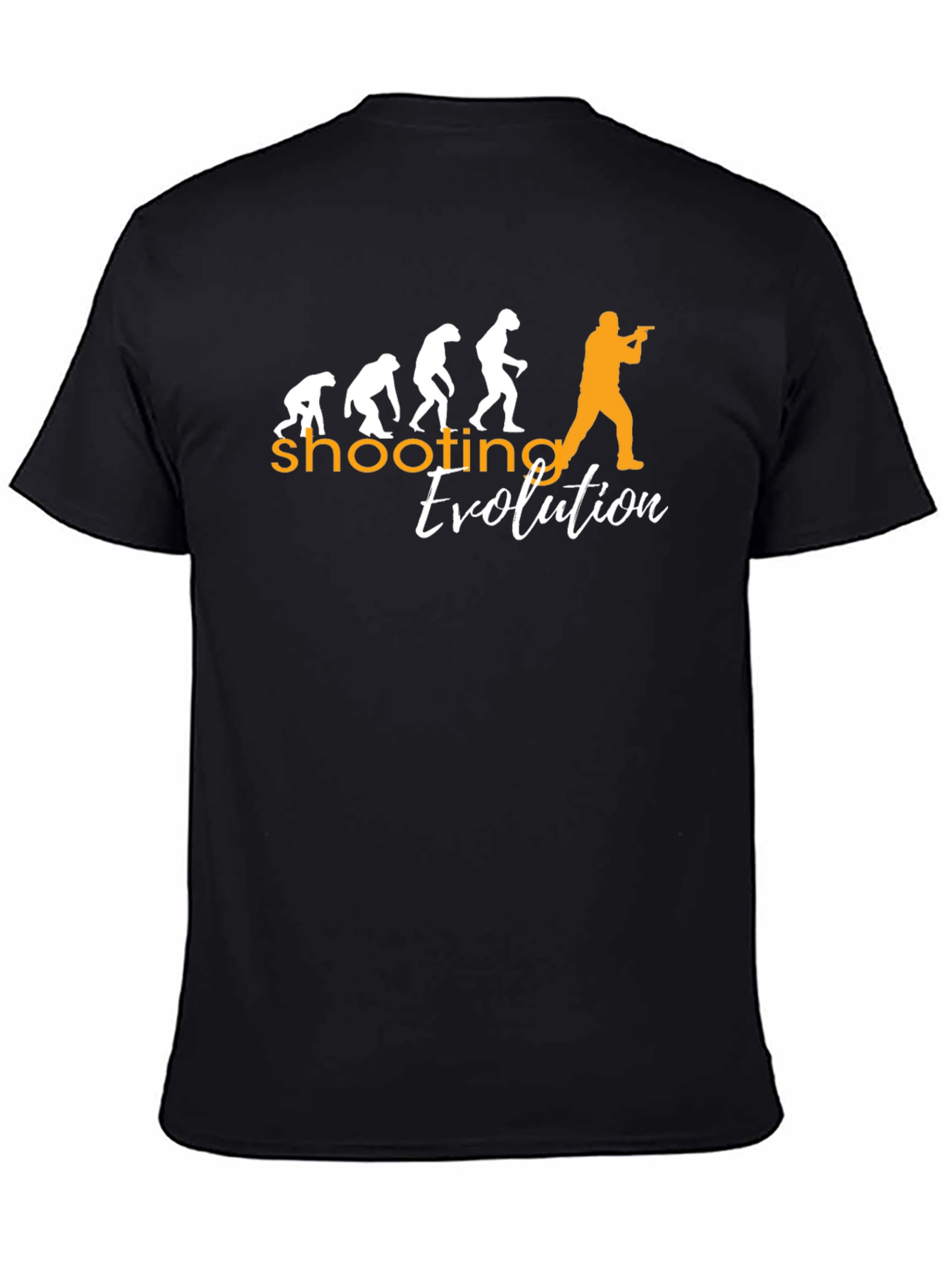 Camiseta Negra con Diseño de Evolución del Tiro
