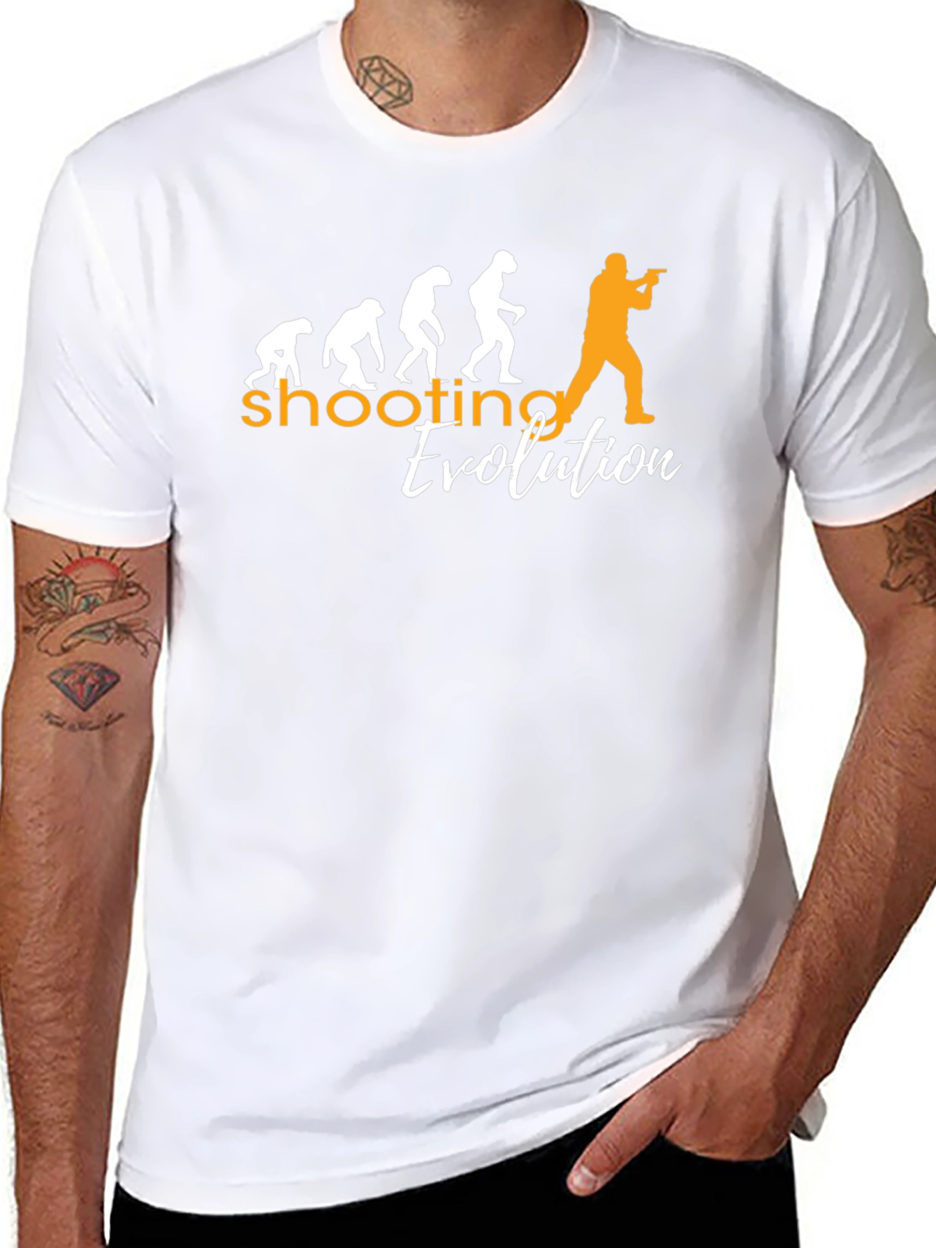 Camiseta Negra con Diseño de Evolución del Tiro