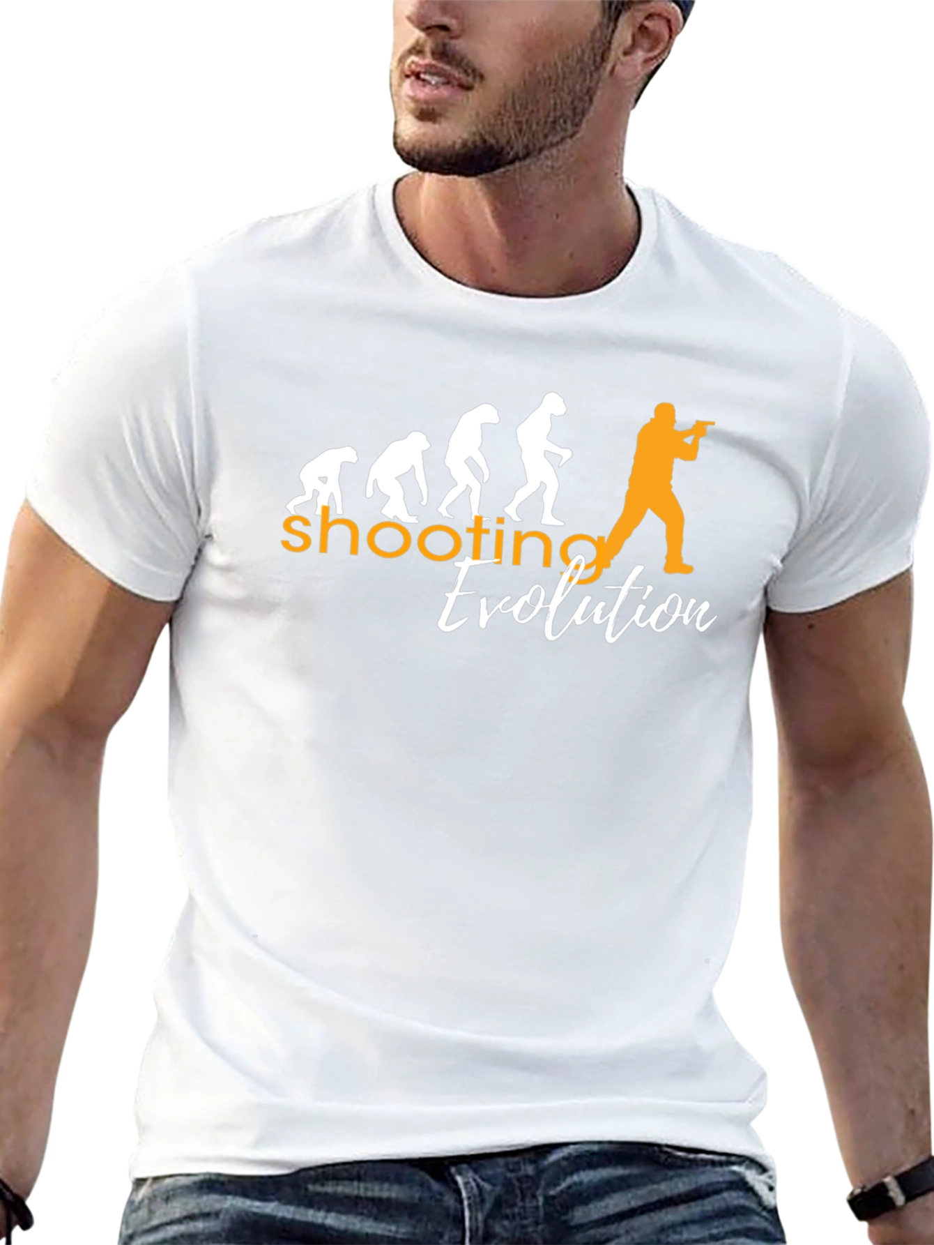 Camiseta Negra con Diseño de Evolución del Tiro