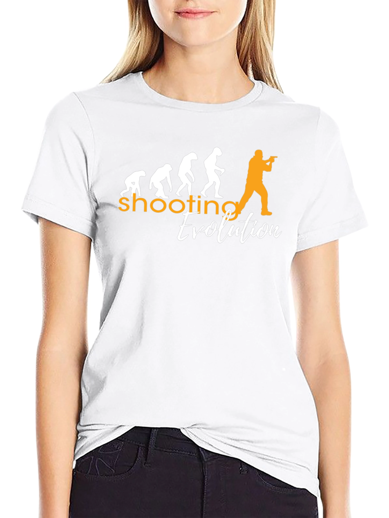 Camiseta Negra con Diseño de Evolución del Tiro