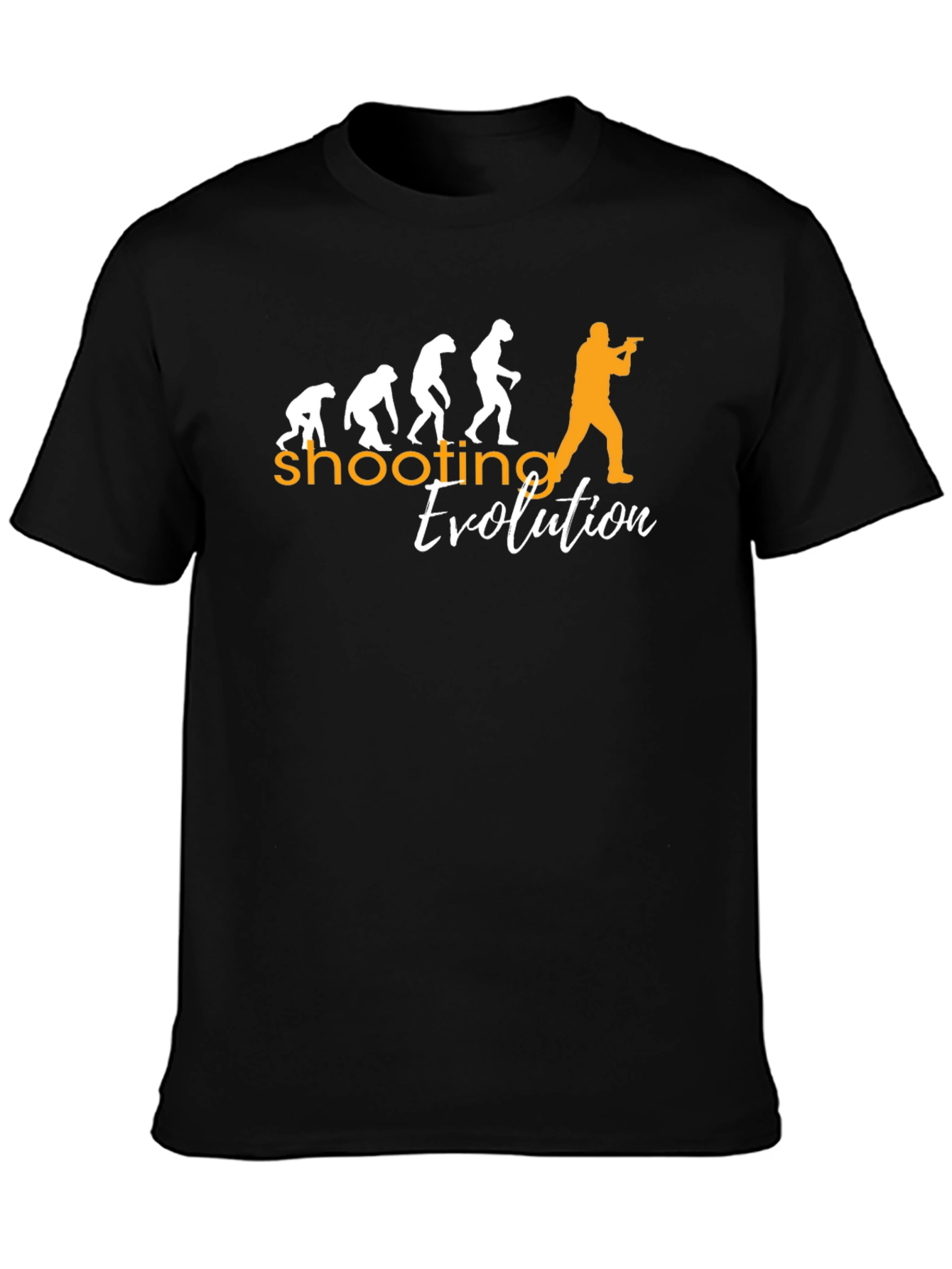 Camiseta Negra con Diseño de Evolución del Tiro