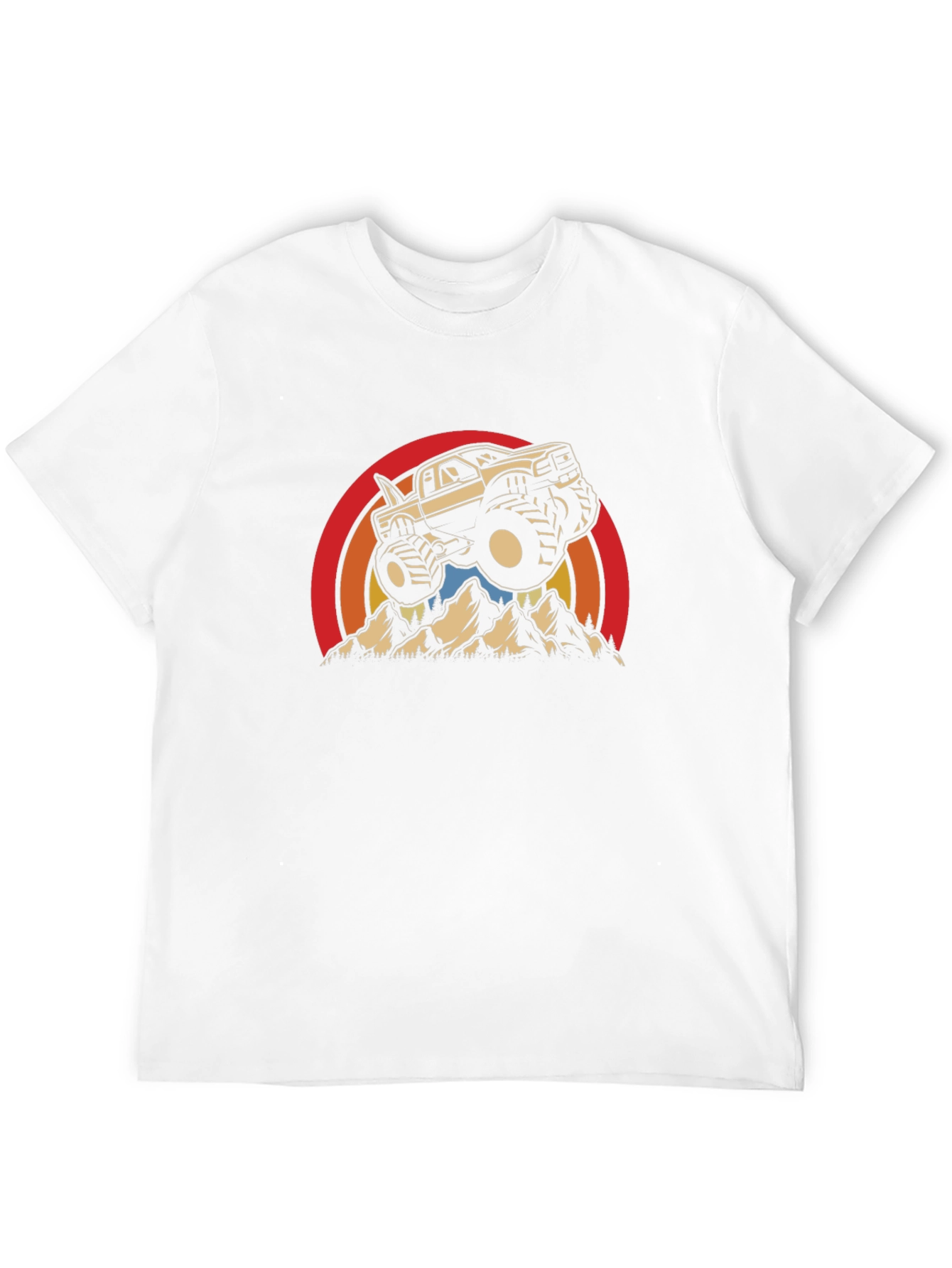 Camiseta Negra con Diseño de Camioneta Monstruo Retro
