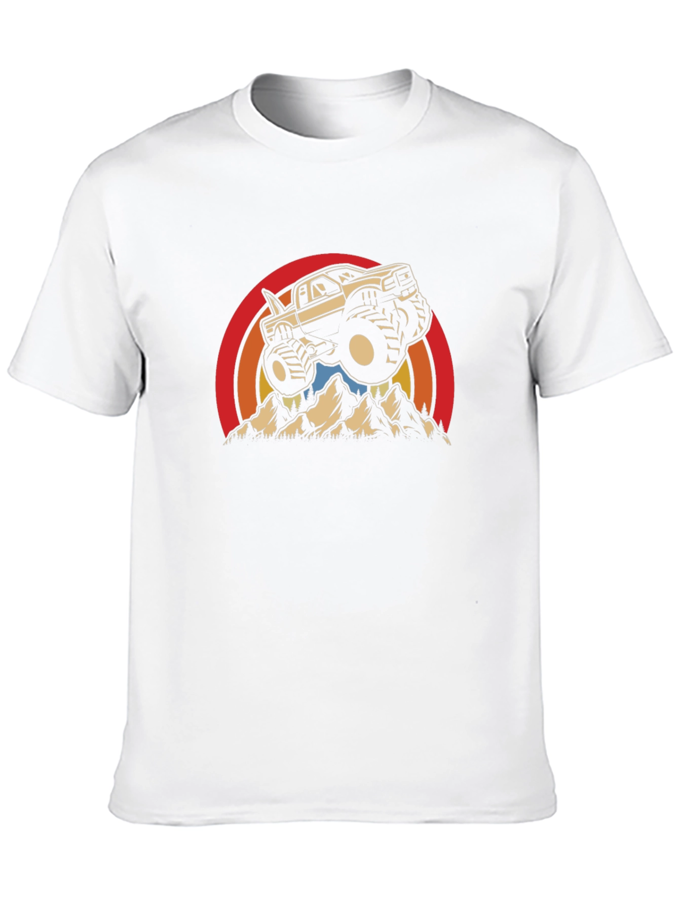 Camiseta Negra con Diseño de Camioneta Monstruo Retro