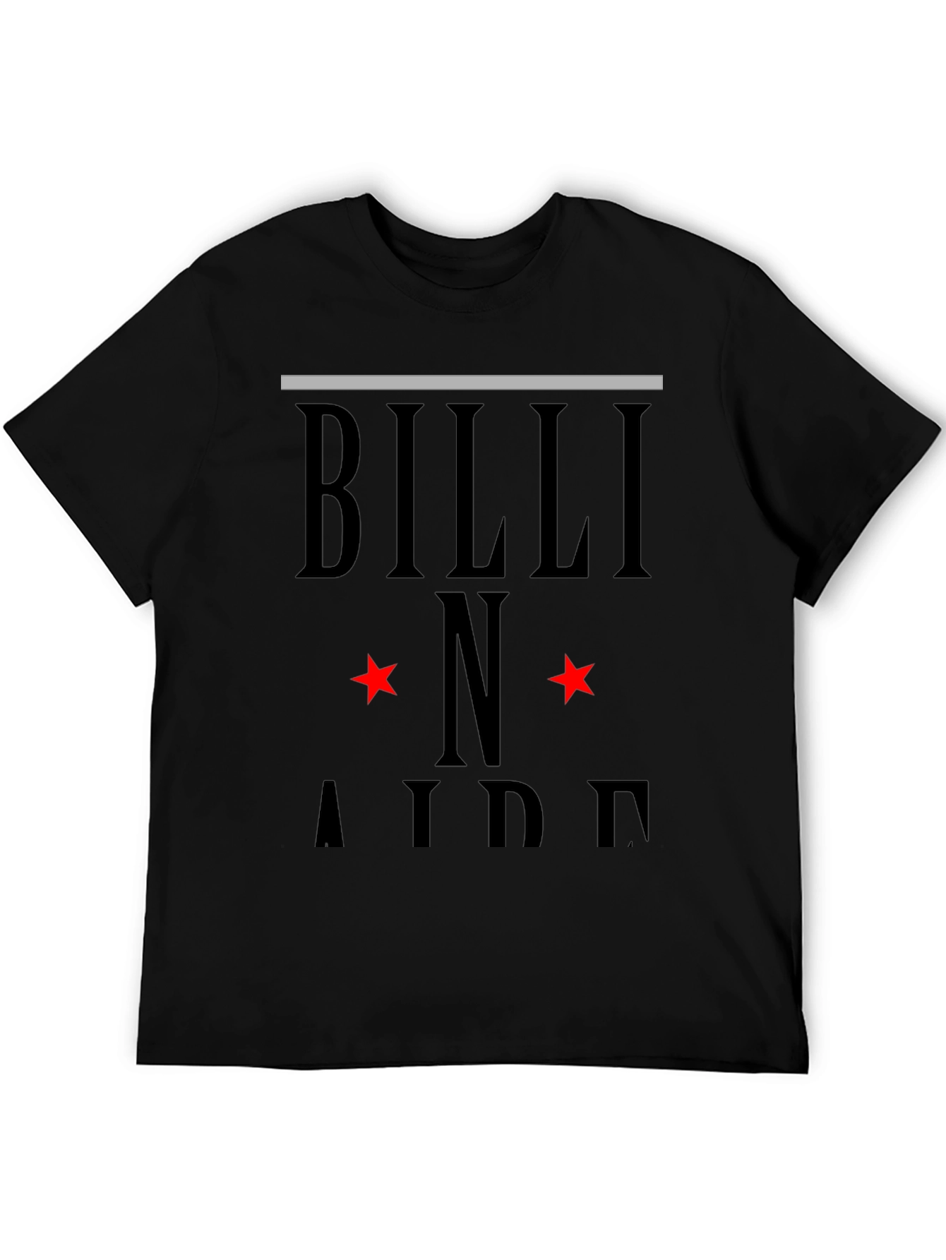 Camiseta Negra Billi N Aide Diseño Estrellas