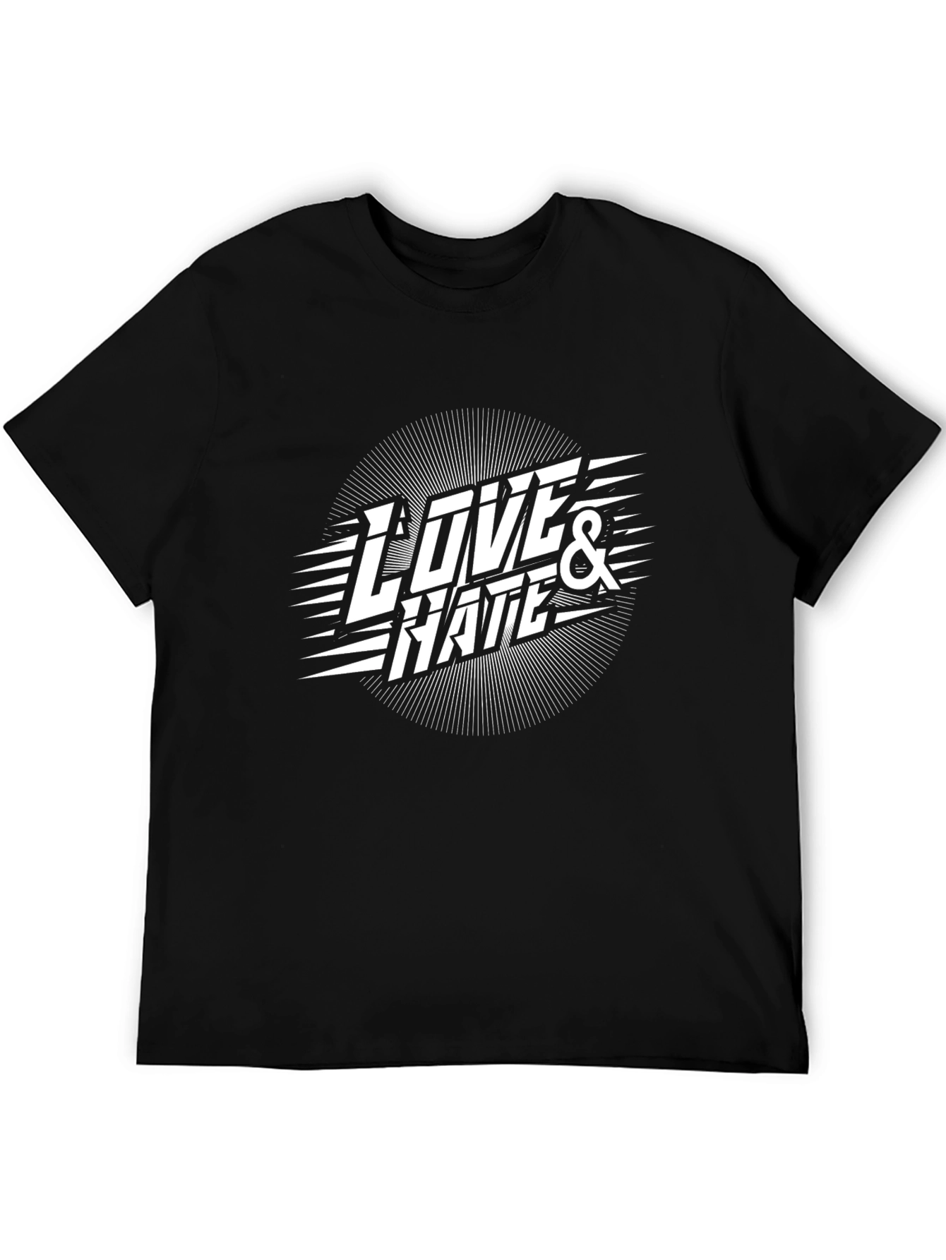 Camiseta Negra Amor & Odio Diseño Gráfico