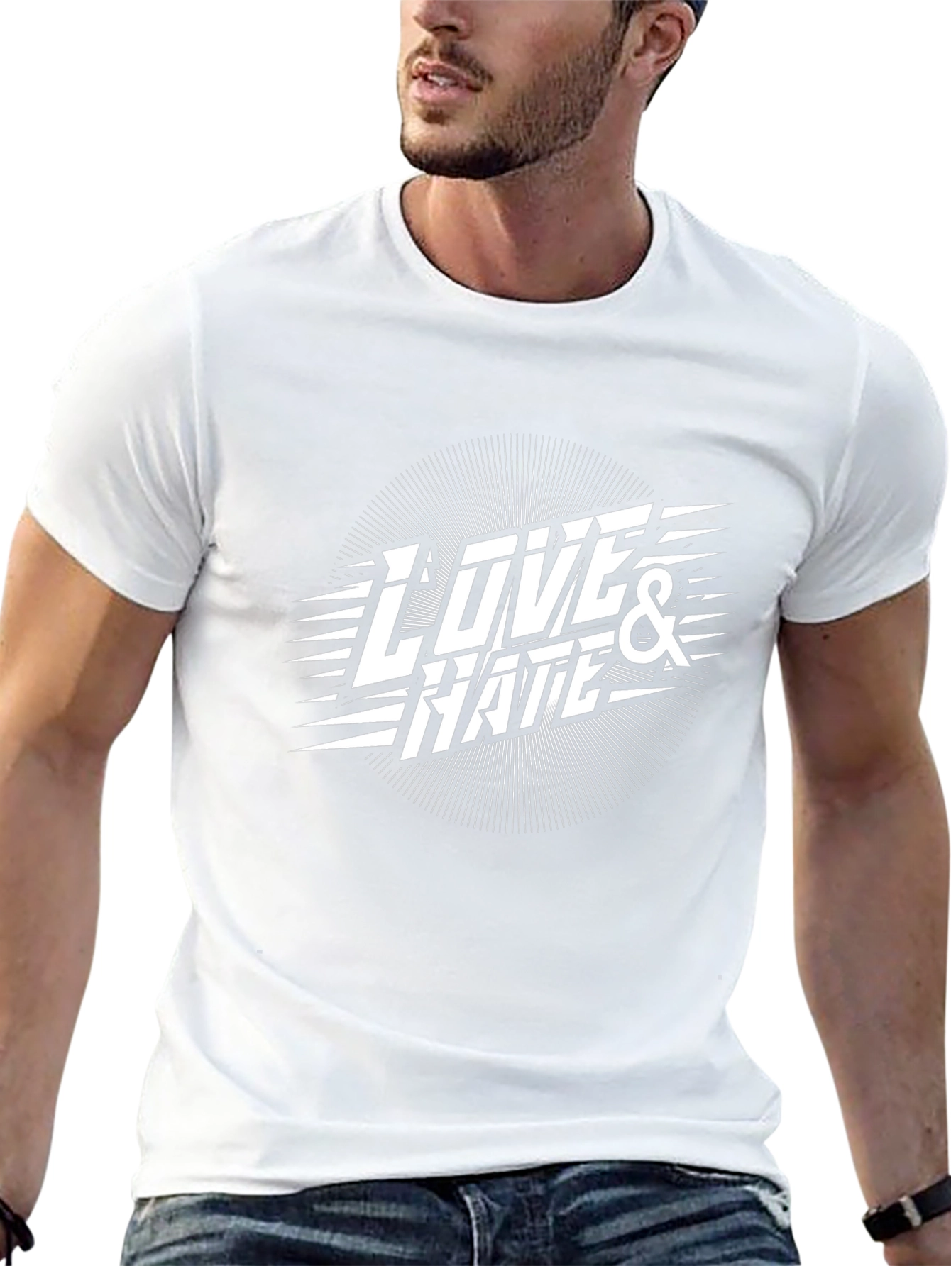 Camiseta Negra Amor & Odio Diseño Gráfico