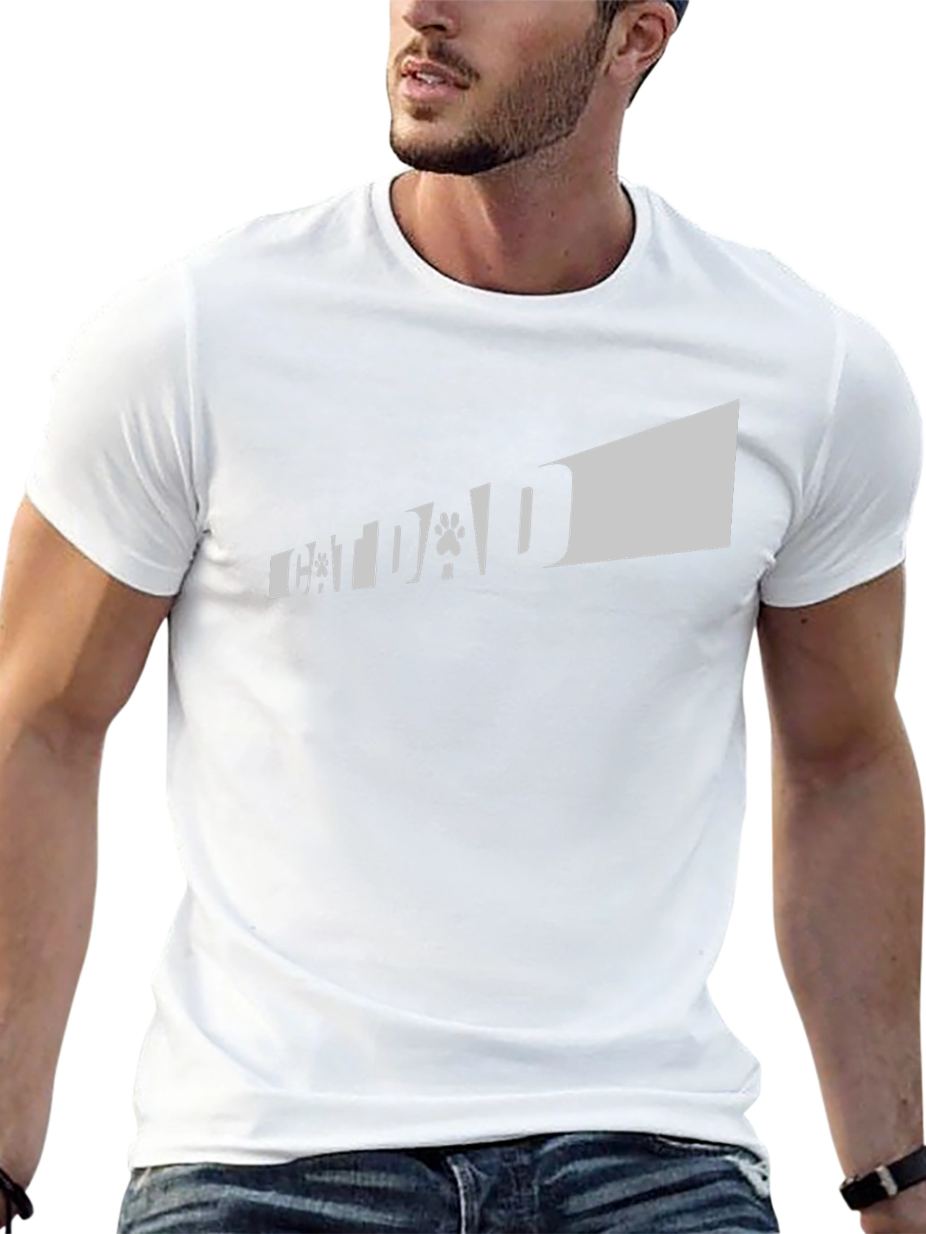 Camiseta Negra Cat Dad para Amantes de los Gatos
