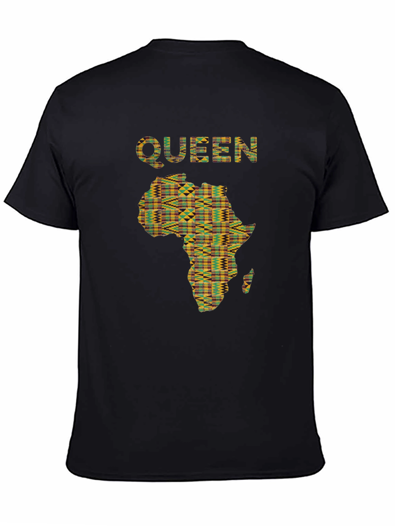 Camiseta Reina África Estampada Negra