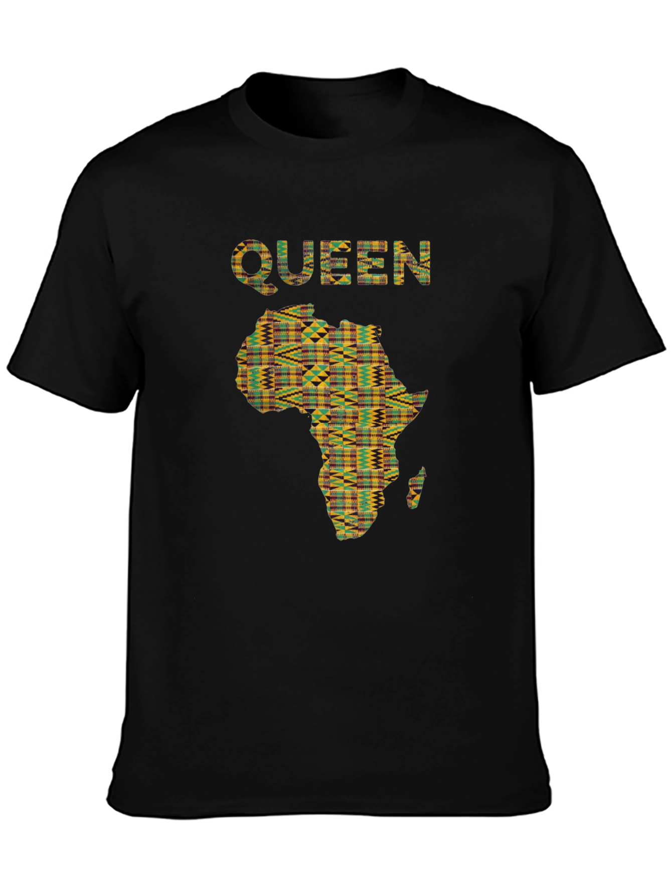 Camiseta Reina África Estampada Negra