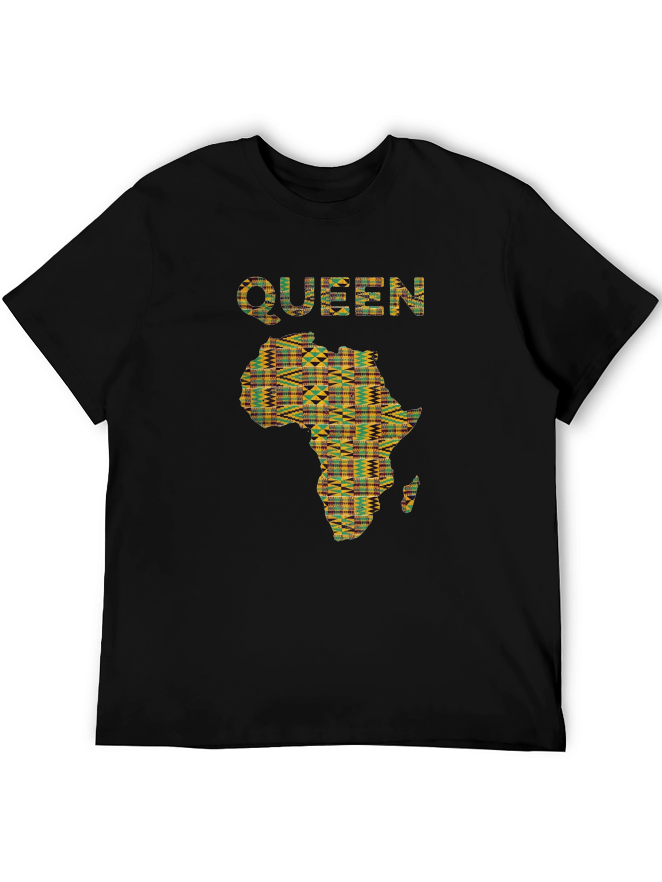 Camiseta Reina África Estampada Negra