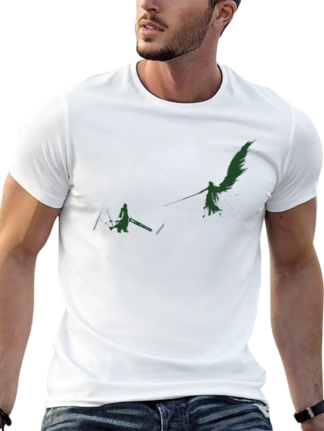 Camiseta Negra con Diseño de Personajes de Videojuegos