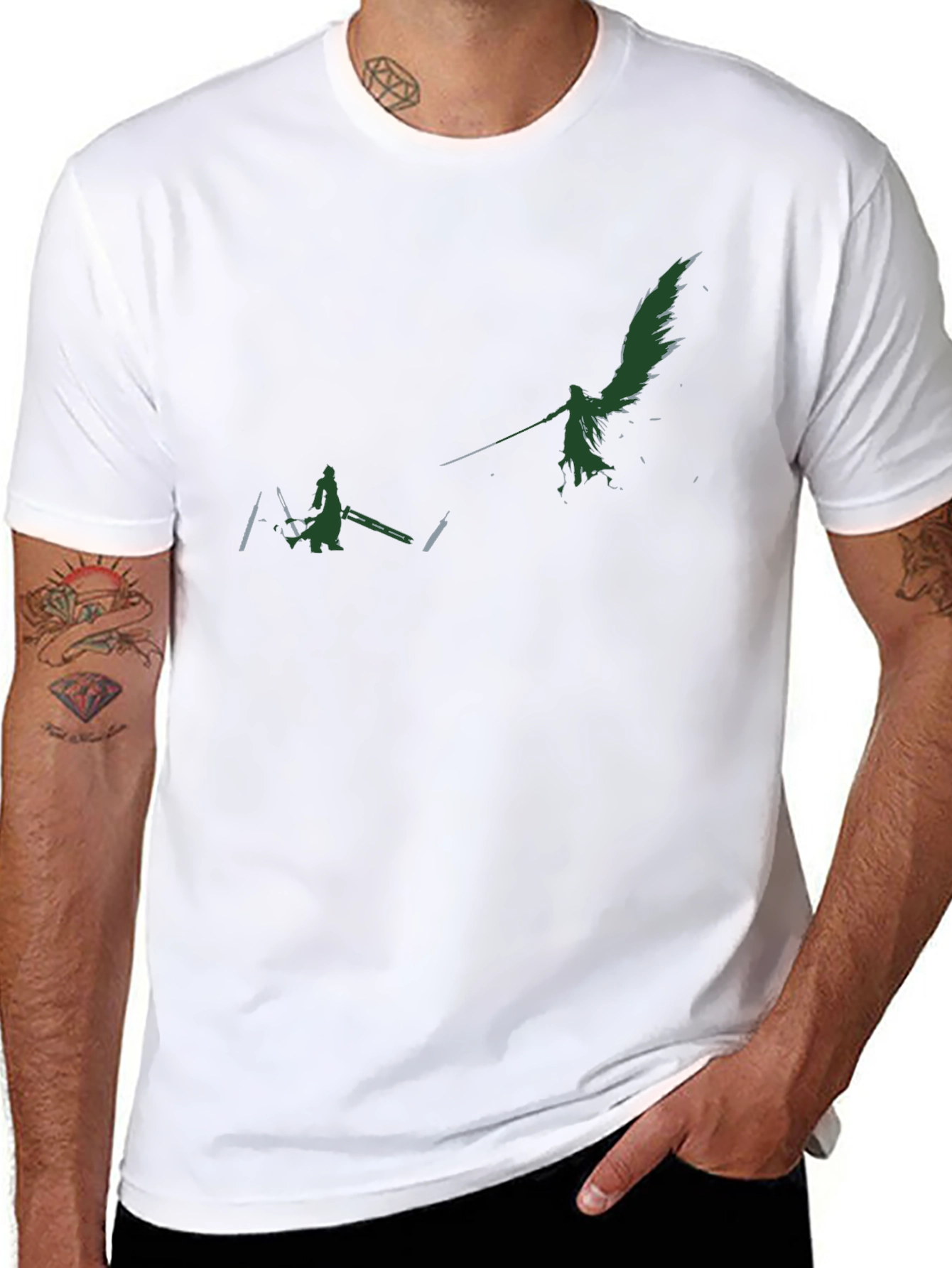 Camiseta Negra con Diseño de Personajes de Videojuegos
