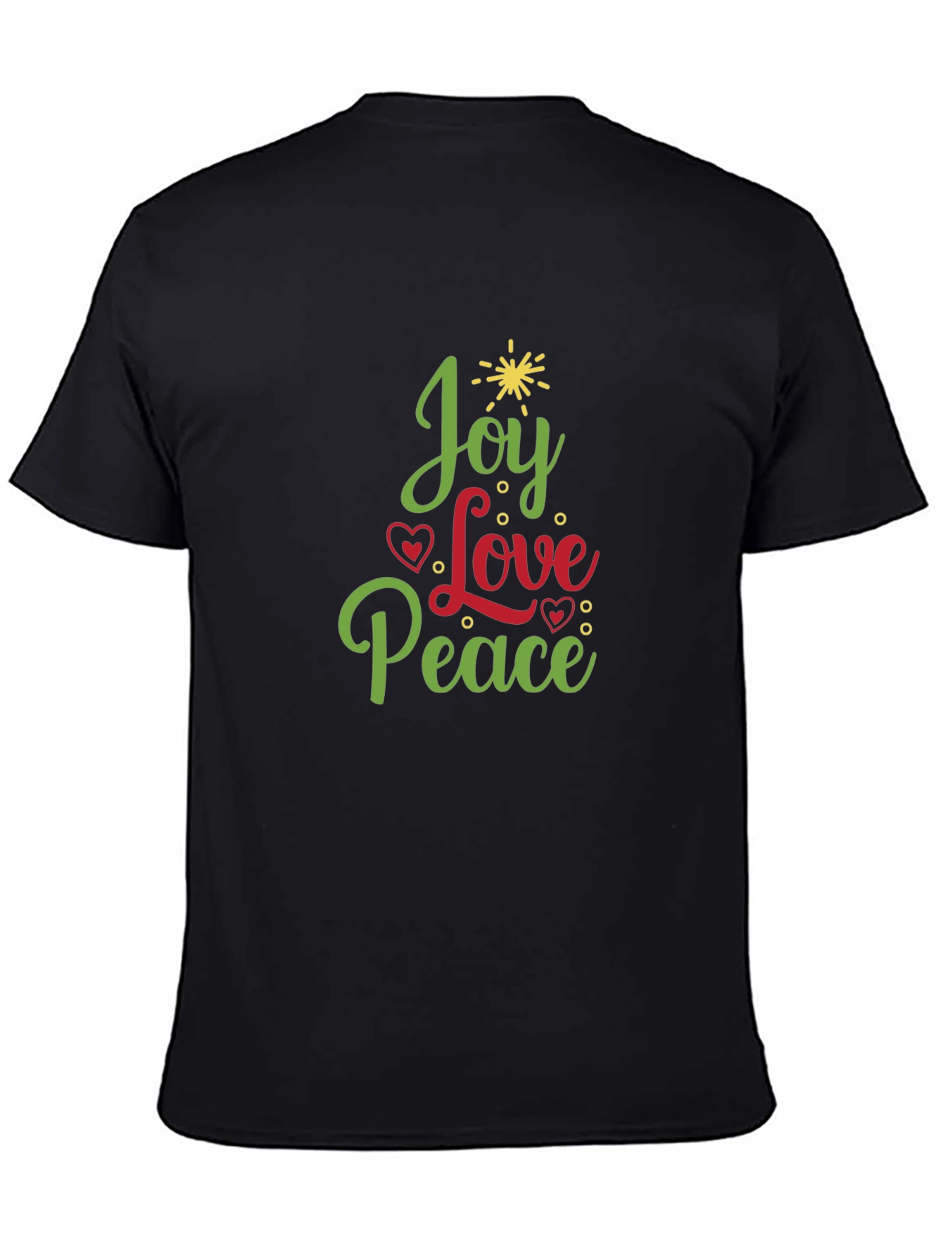 Camiseta Negra Joy Love Peace Festiva