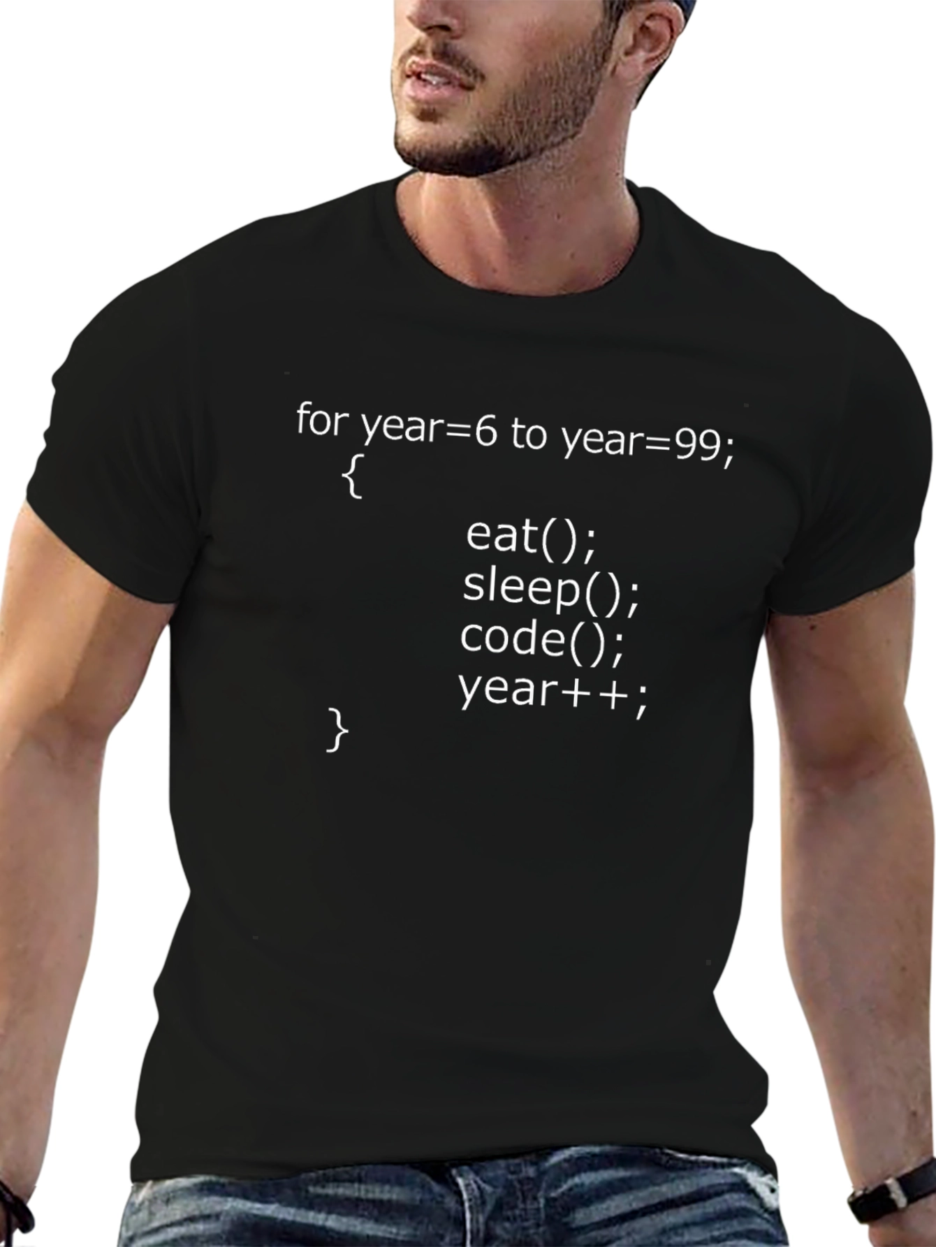 Camiseta Negra con Diseño de Código para Programadores