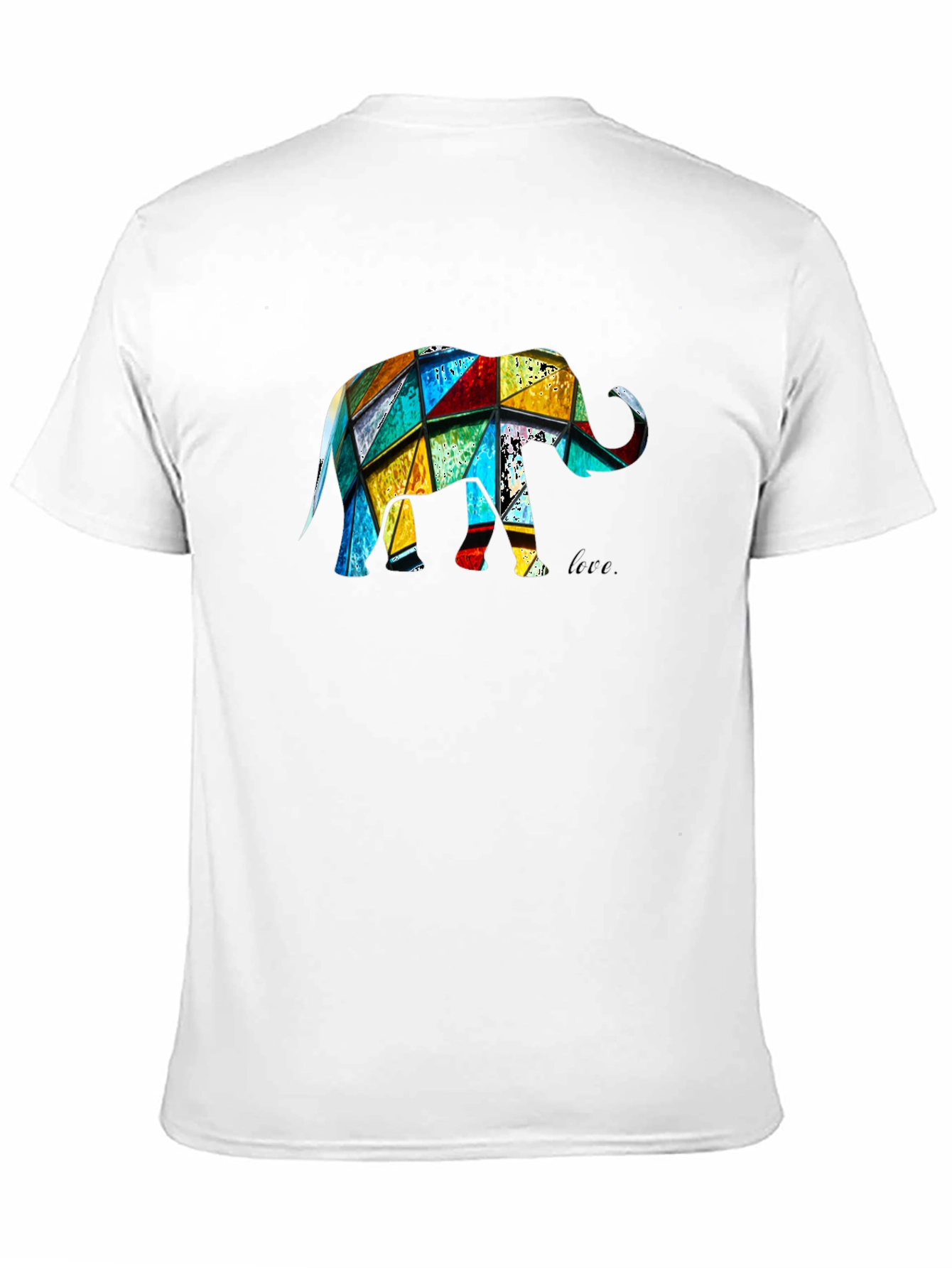 Camiseta Negra con Diseño de Elefante Geométrico