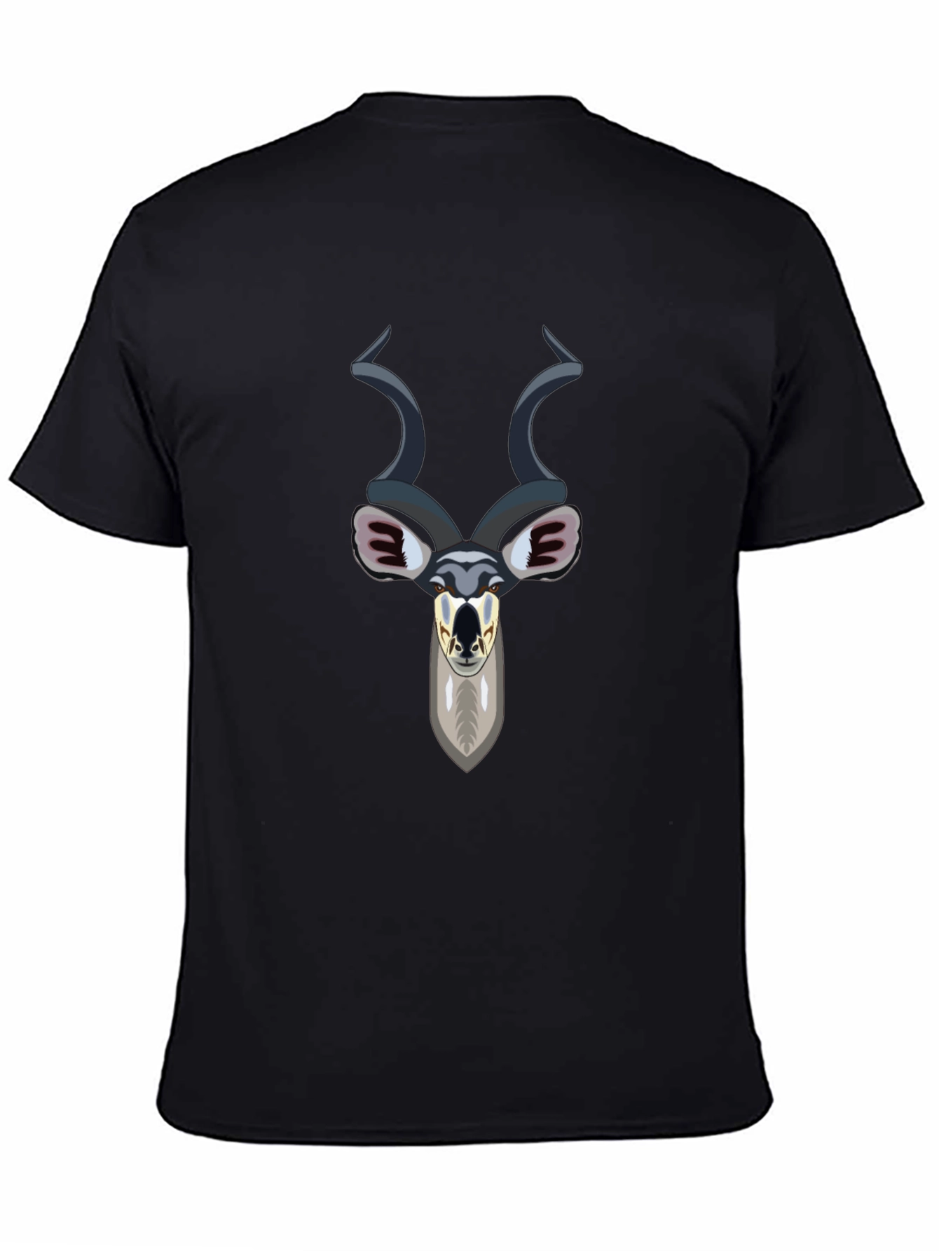 Camiseta Negra con Diseño de Antílope Kudu