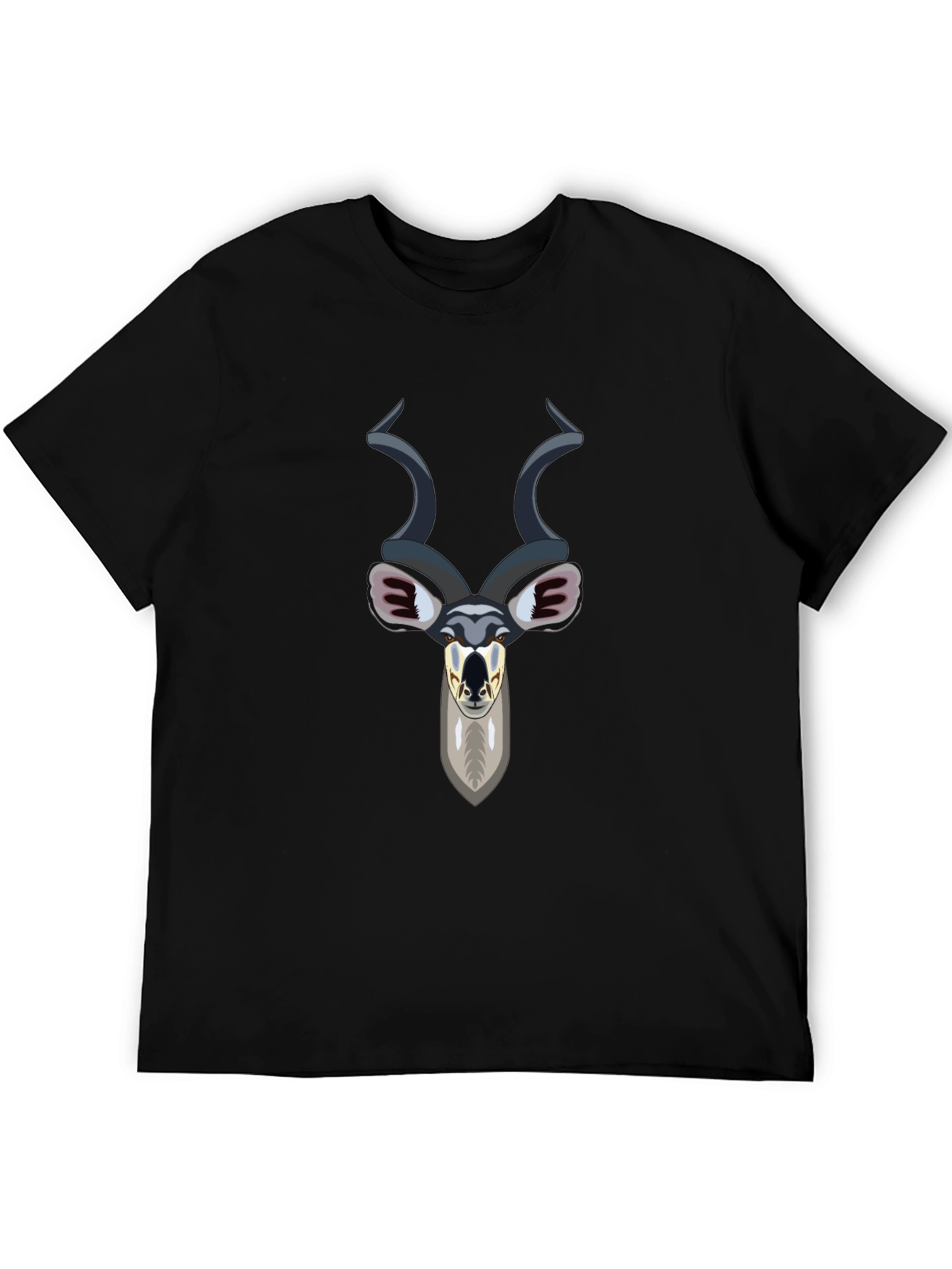 Camiseta Negra con Diseño de Antílope Kudu