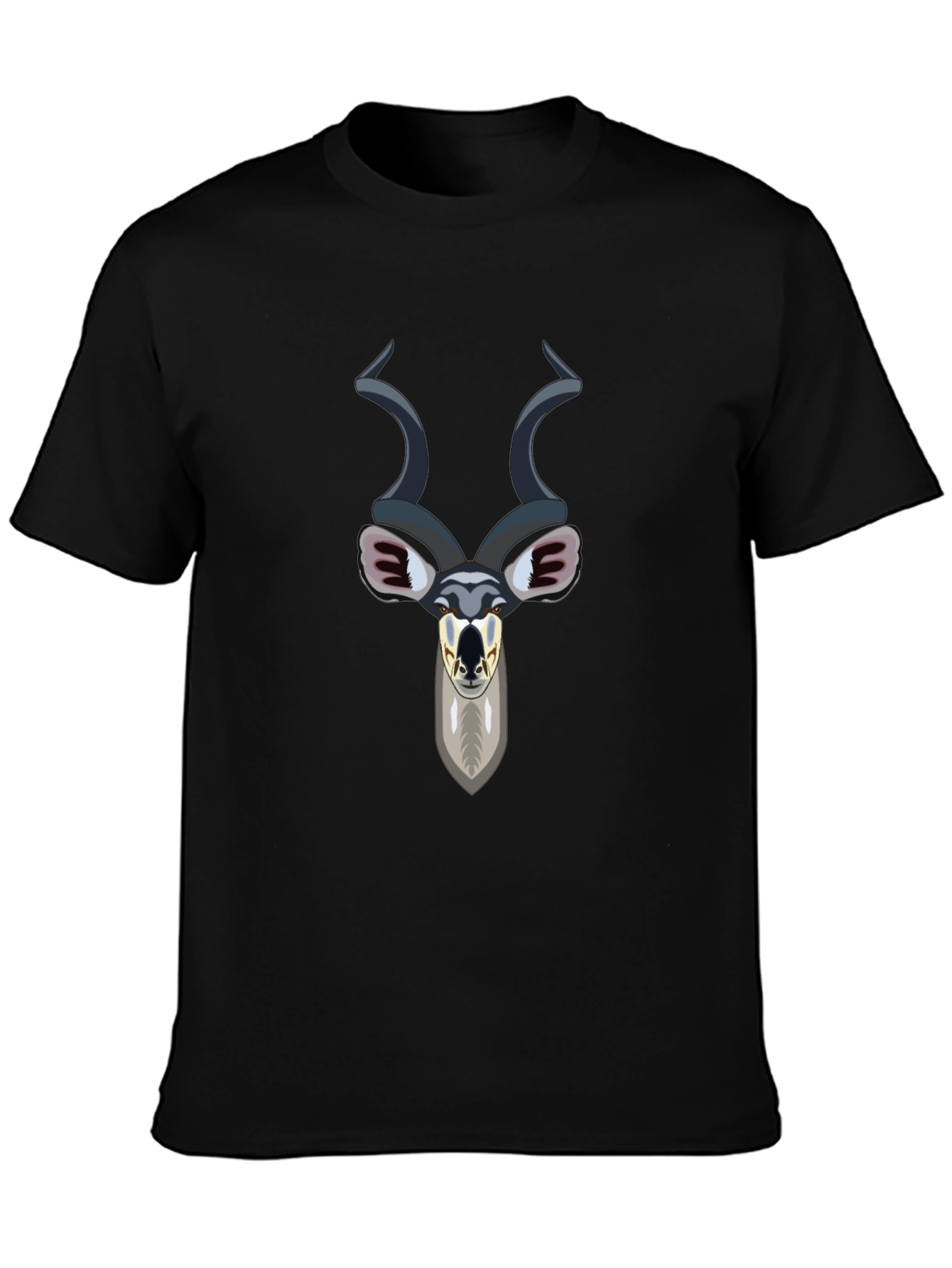 Camiseta Negra con Diseño de Antílope Kudu