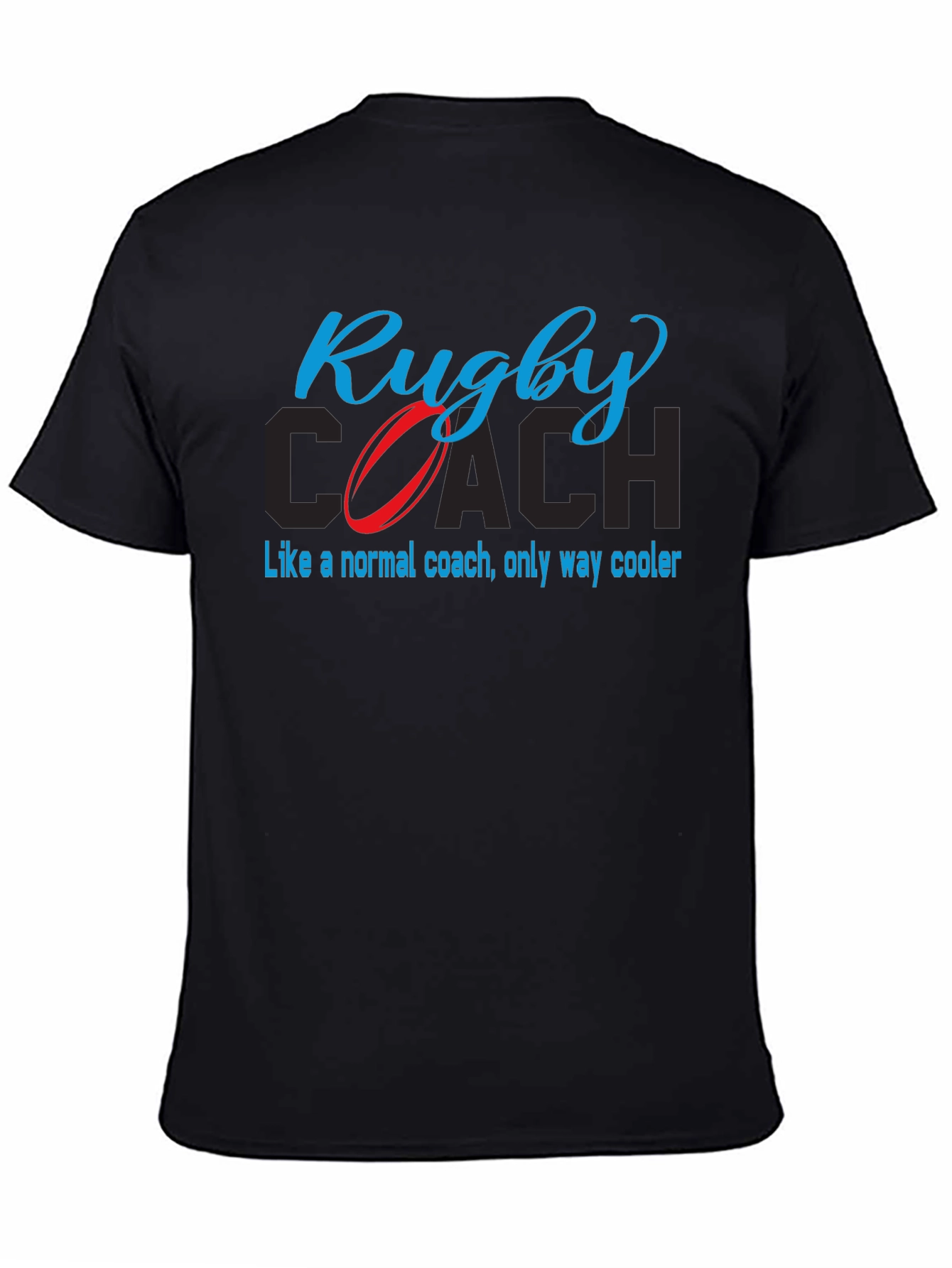 Camiseta Negra Rugby Coach - Estilo Único