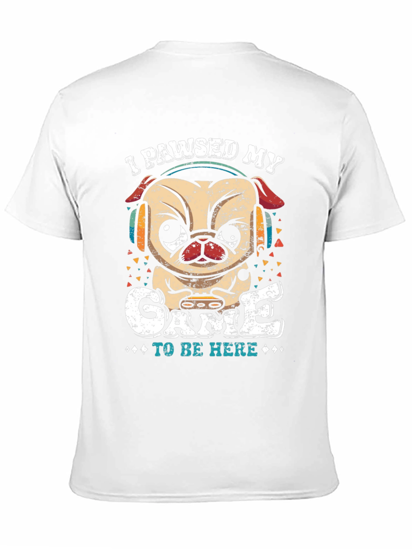 Camiseta Negra con Diseño de Pug Gamer