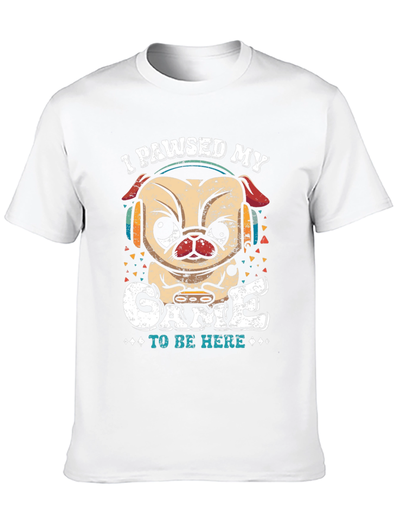 Camiseta Negra con Diseño de Pug Gamer