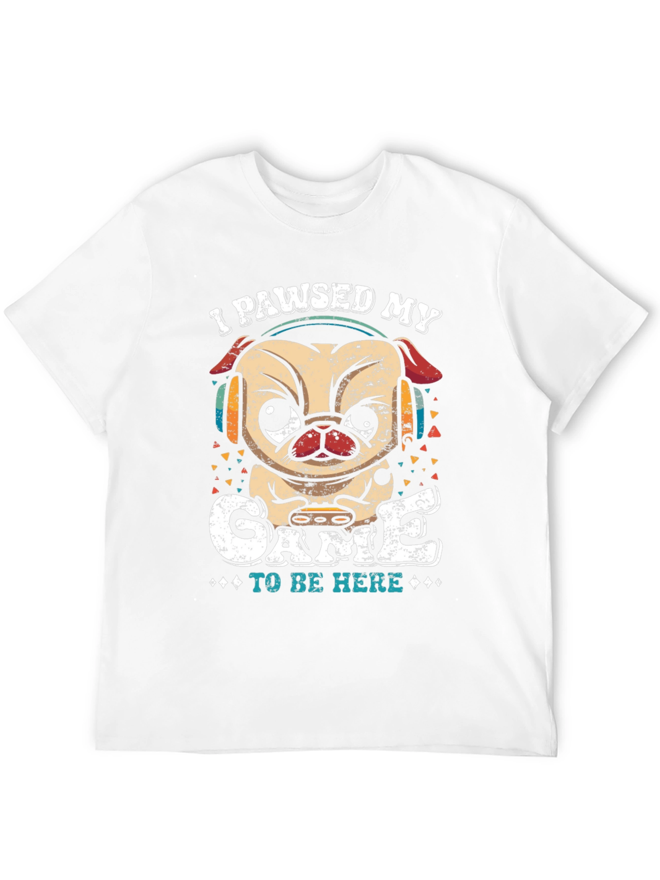Camiseta Negra con Diseño de Pug Gamer
