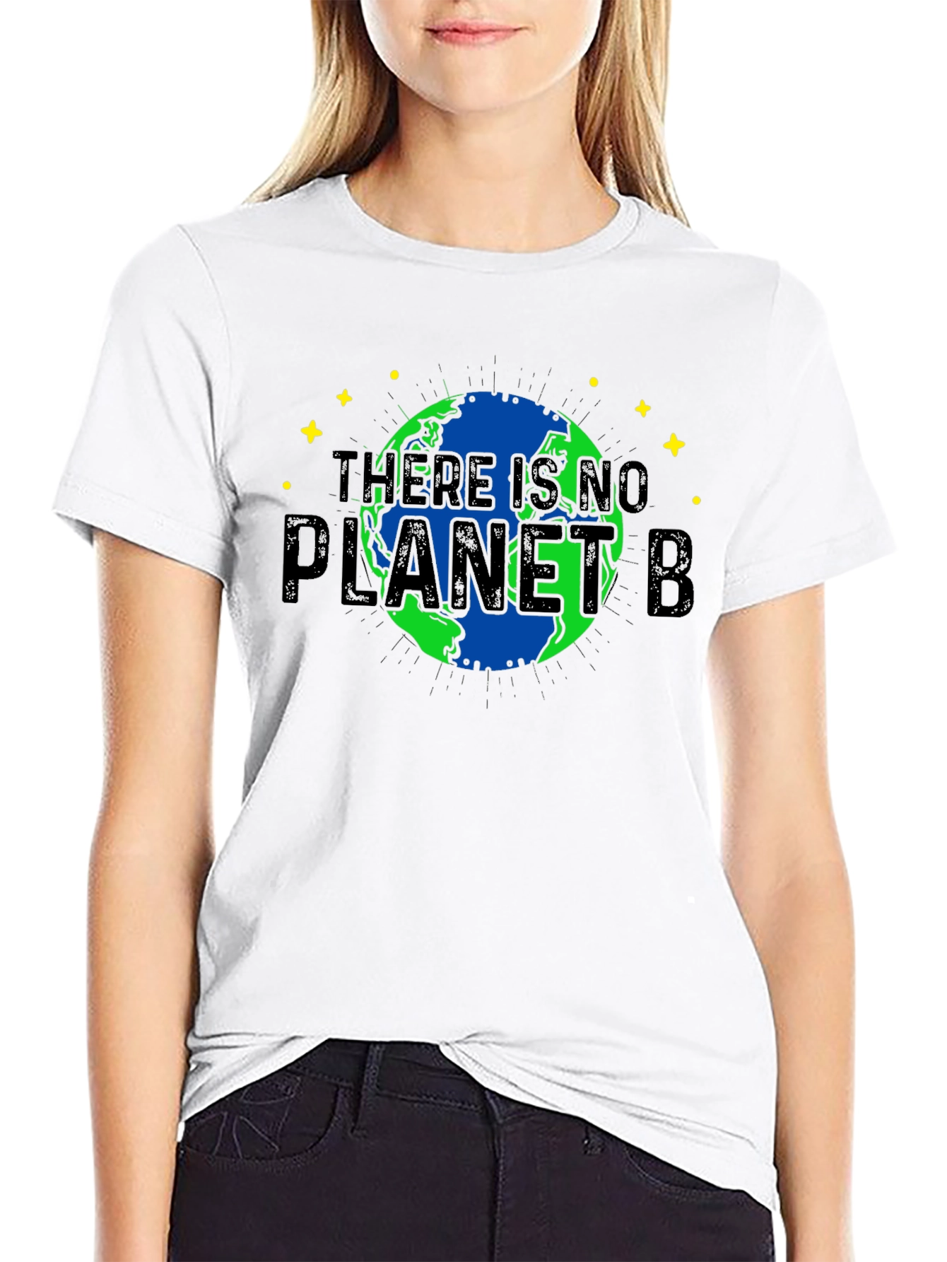 Camiseta Negra No Hay Planeta B para Conciencia Ambiental
