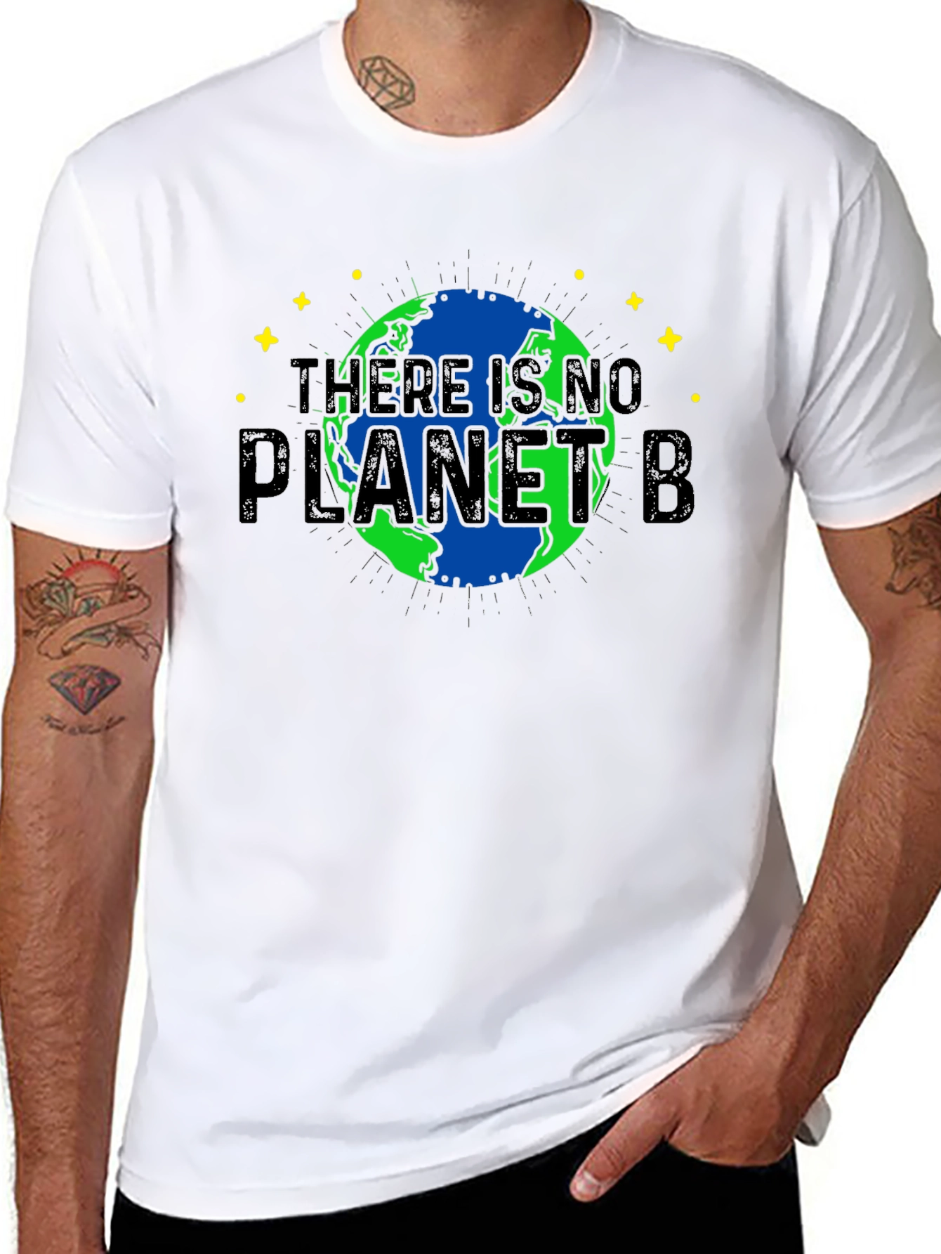 Camiseta Negra No Hay Planeta B para Conciencia Ambiental