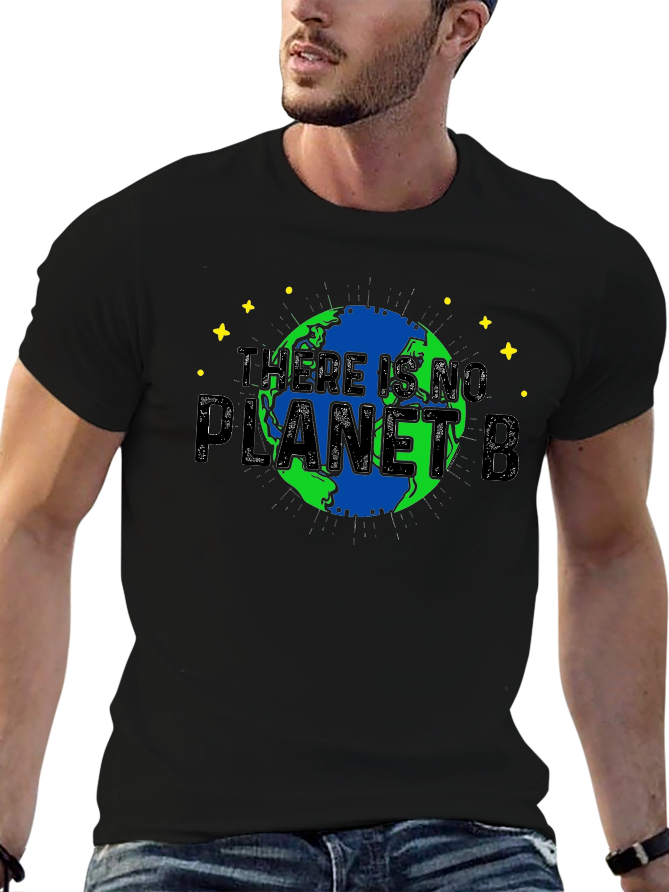 Camiseta Negra No Hay Planeta B para Conciencia Ambiental