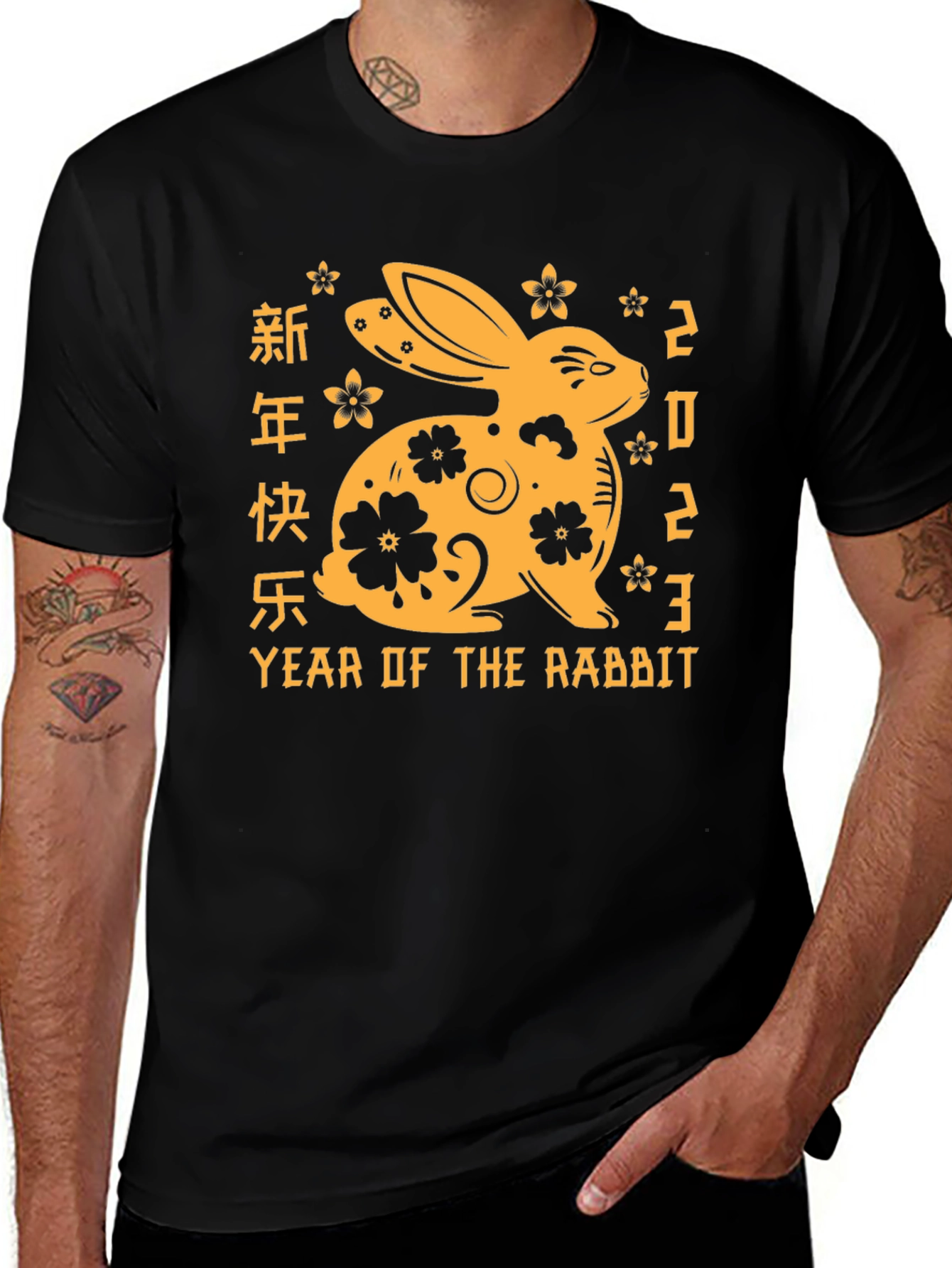 Camiseta Negra Año del Conejo 2023